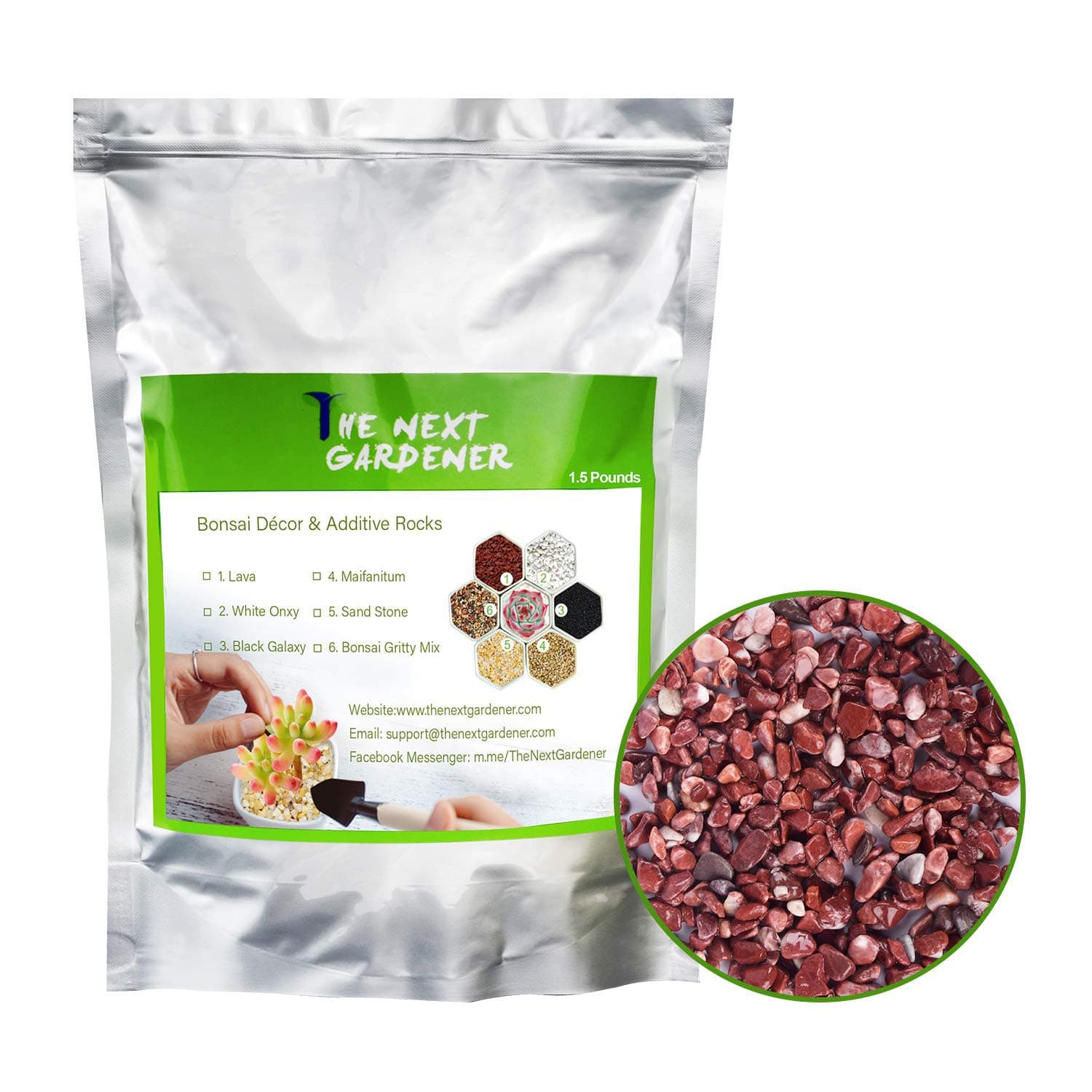 Succulent and Cactus Bonsai DIY Rocks, Red Pebbles for Terrarium, Fairy Gardening, Top Dressing, 1.5lb