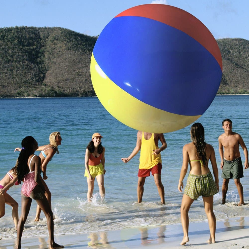 Heavy Duty Jumbo Size 12 Foot Diameter Beach Ball - Comes with Bonus 24 Inch Beach Ball!