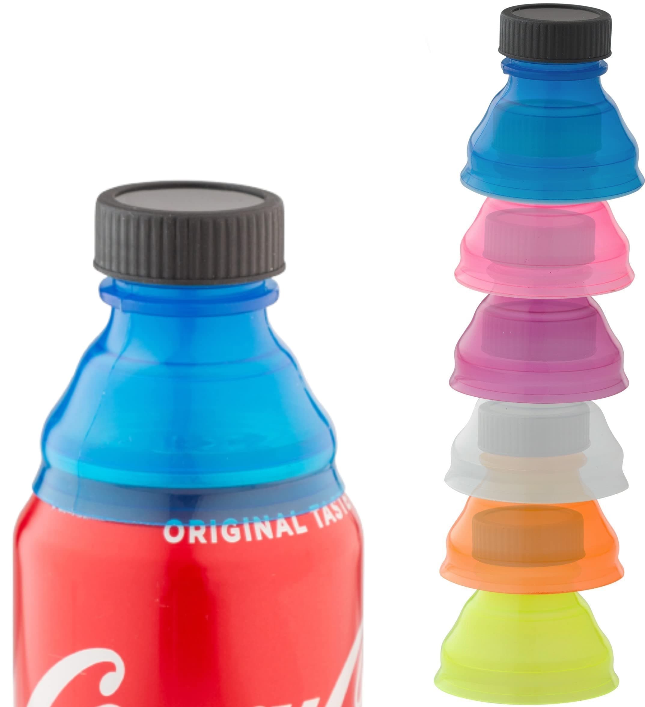 Reusable Soda Can Lids - Spill-Proof, Snap-On Covers for Freshness and Protection, Set of 6 Colorful Can Toppers