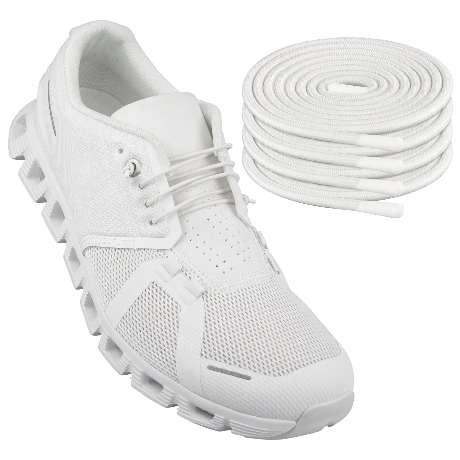 Endoto 2 Pairs Elastic Shoelaces for ON Cloud 5 & 6 No Tie Replacements Shoes Laces Stretchy Bungee Running Training