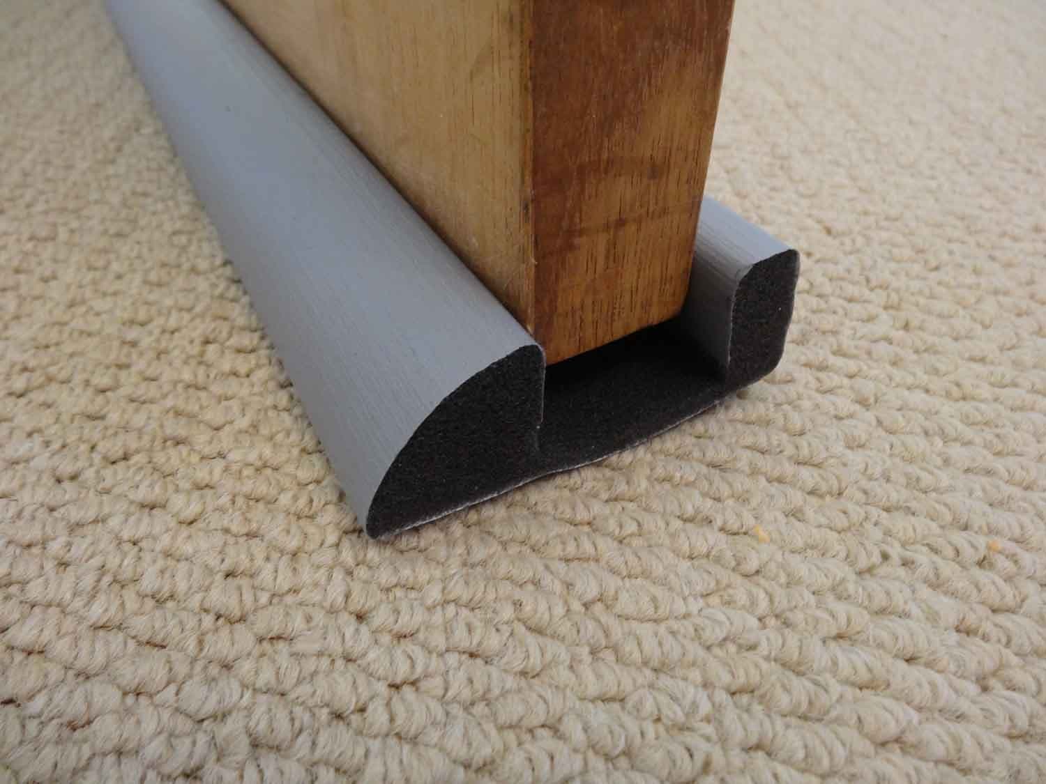 Internal Foam Under Door Bottom Twin Draft Draught Excluder Energy Saving (Grey)