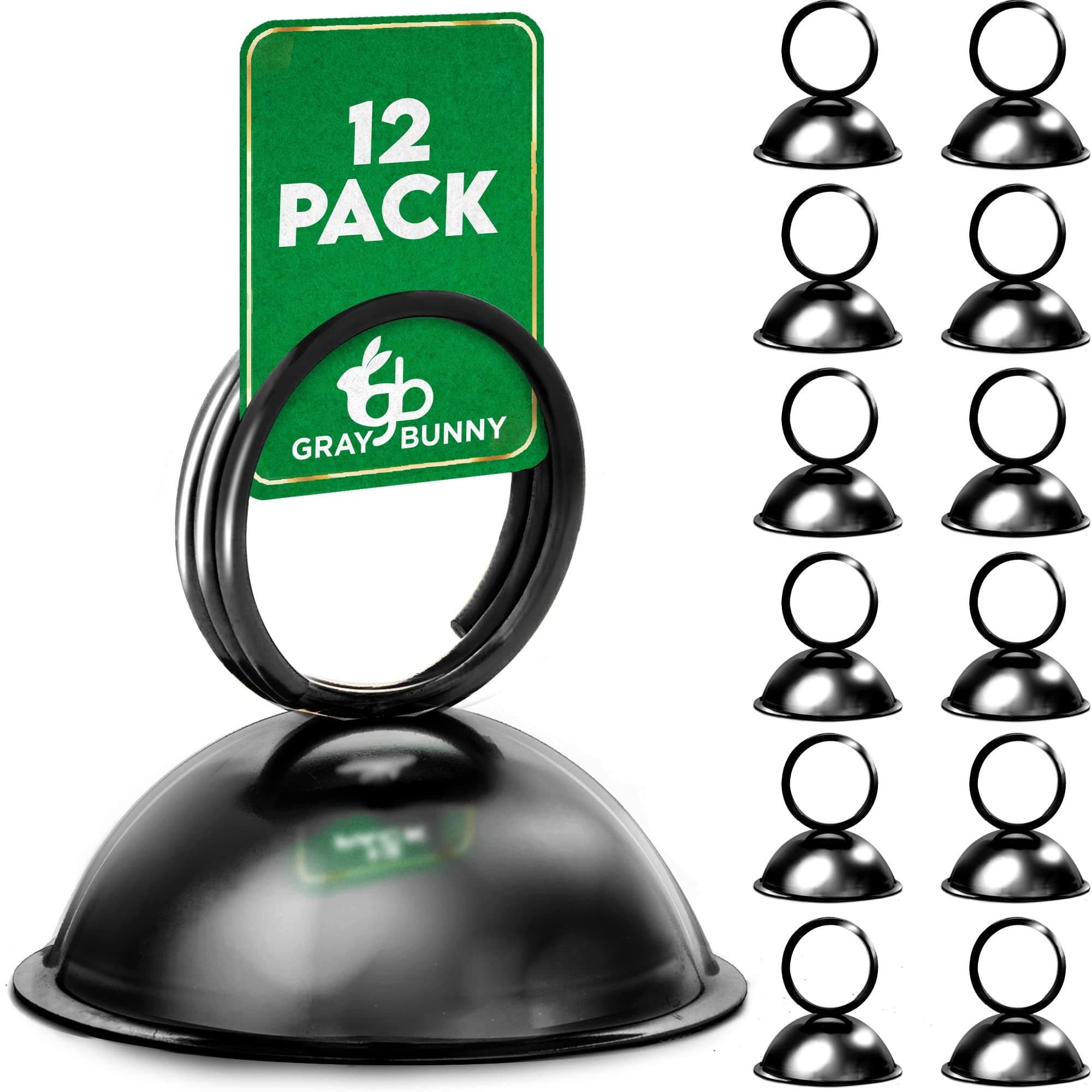 Gray Bunny 12 Pieces Metal Table Number Holders, 2 Inches Black Place Card Holder