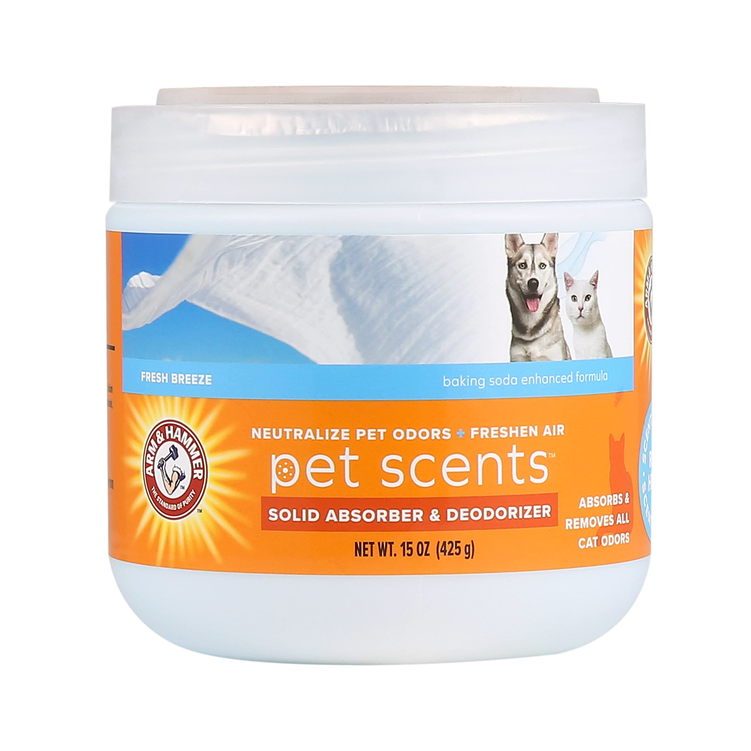 Pet Scents Gel Odor Eliminator - Fresh Breeze Solid Air Fresheners for Home - Strong Odor Eliminator Gel for Pet Smell - Room Deodorizer & Odor Absorber - Pet Safe Air Freshener, 15 oz