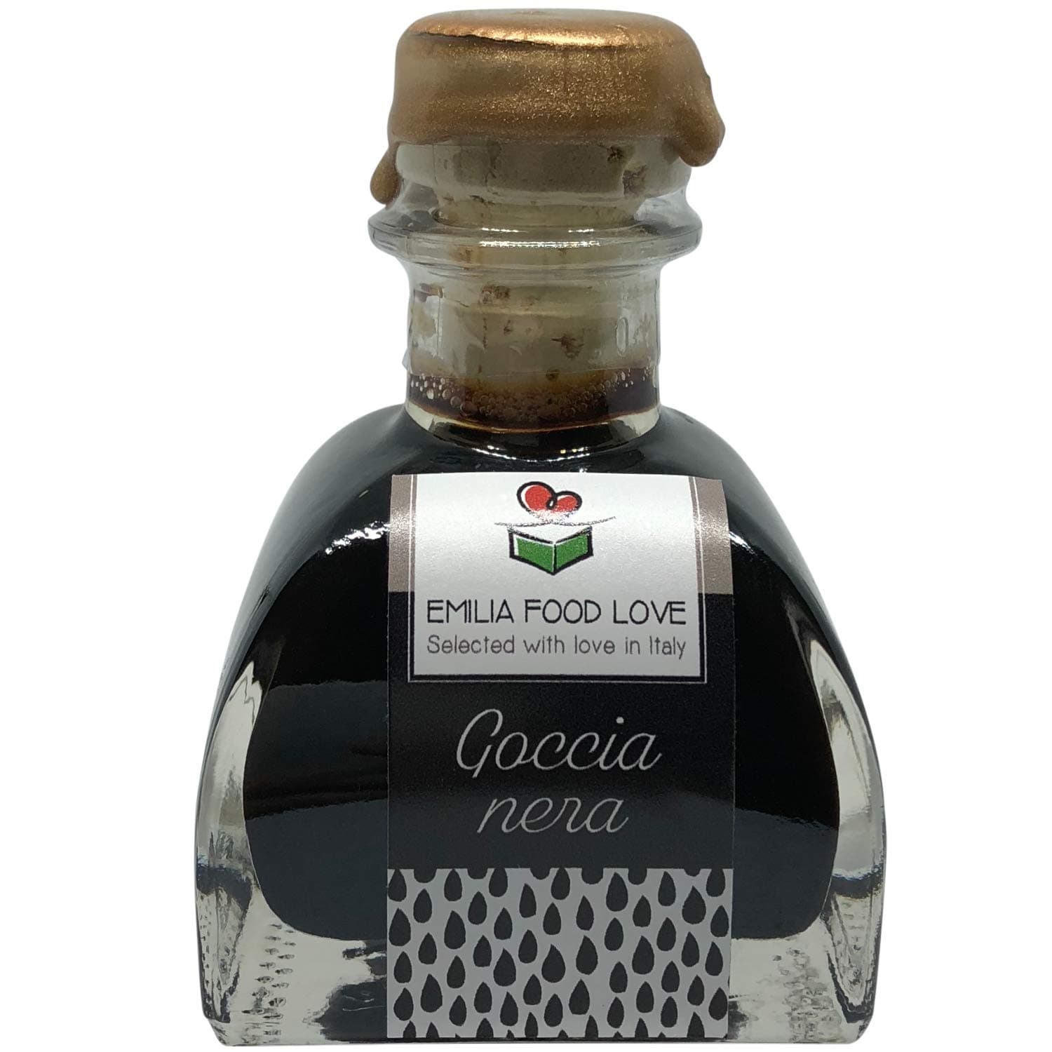 GOCCIA NERA - Black Balsamic Condiment 8 Years Aged - Made in Italy - EMILIA FOOD LOVE - Selected with Love in Italy - Condimento Balsamico invecchiato 8 anni