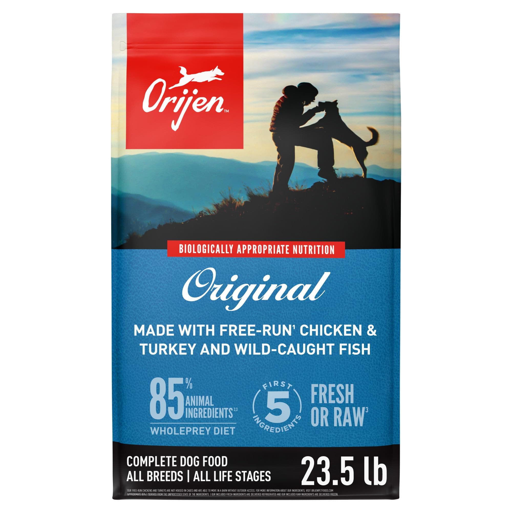 Original Dry Dog Food, Grain Free Dog Food for All Life Stages, Fresh or Raw Ingredients, 23.5 lb