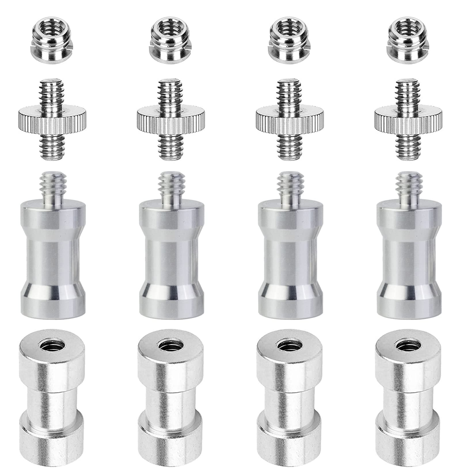16PCS Camera Screws Mount Set 1/4 Inch and 3/8 Inch Threaded Converter Screws Adapter Flash Shoe Mount for DSLR Camera/Tripod/Monopod/Ballhead/Flash Light/Quick Release Plate