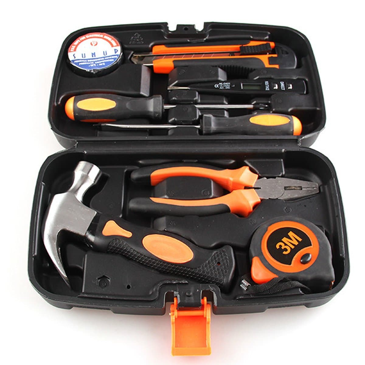 NOBLE HARDWARE 8-Piece Tool Kit Household Car & Office Mini Tool Set with Plastic Toolbox Storage Case