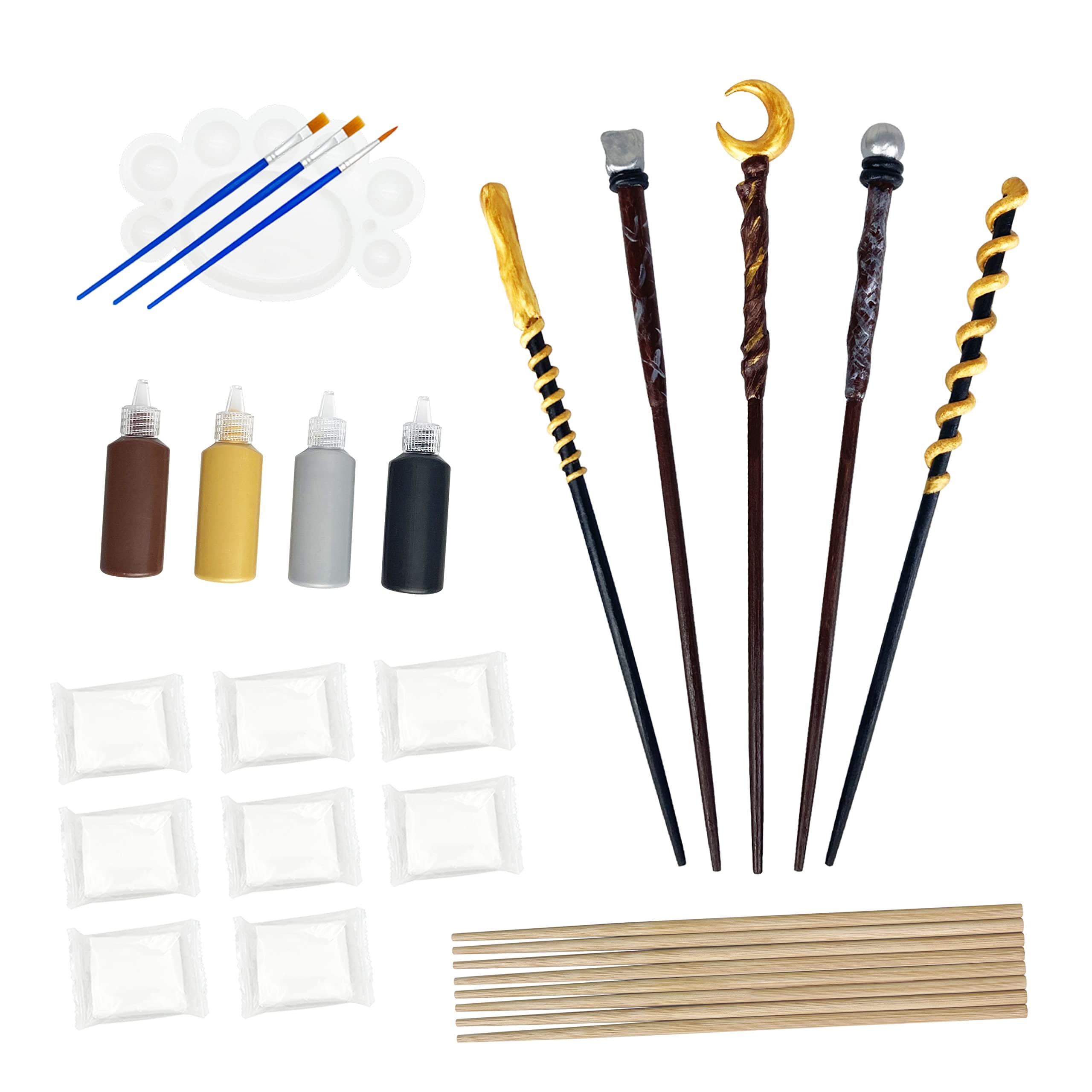 Maikoi Magic Wand Making Kit for Kids Adults DIY Craft Set Wizard Birthday Party Supplies Make Your Own 8 Wands (24-Piece)