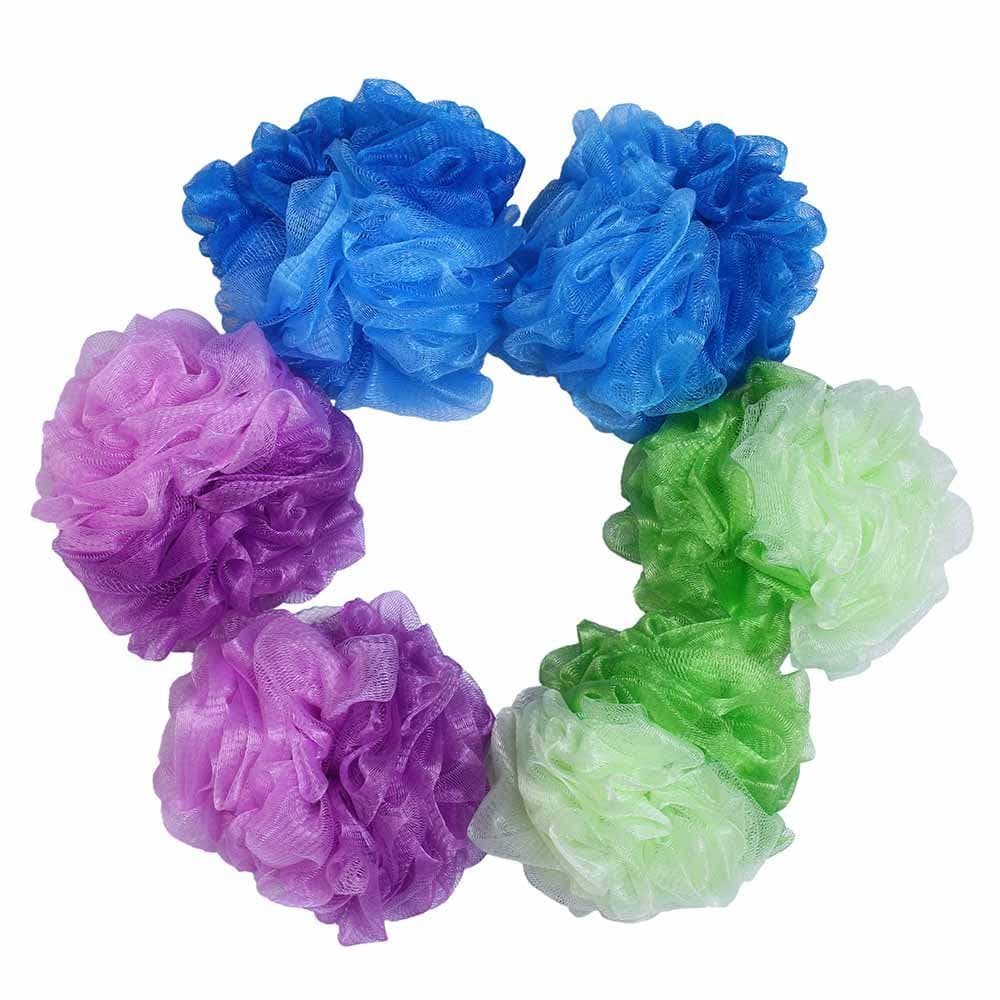 Loofah Bath and Shower Sponge 4-Pack,Mesh Pouf Exfoliating Bath Sponge Body Scrubber Puff (50g/pcs)