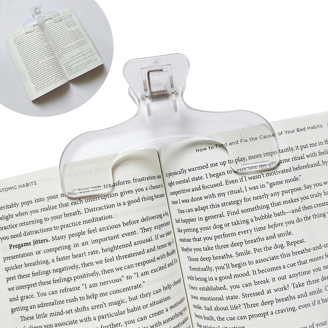 Transparent Book Clip - Book Page Holder Bookmark, Reading Accessories Convenient for Reading Teaching and Fixing Manuscripts, Suitable for Teacher Clerk