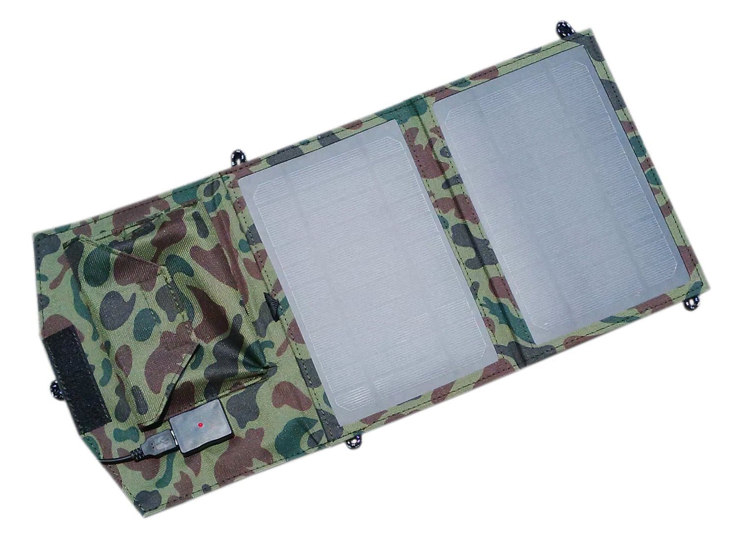 GGX Energy 7W Portable Solar Charger for iPhone Mobile Phone MP3 Power Bank Camping Outdoor Travel Foldable Solar USB Battery Charger (green camouflage)