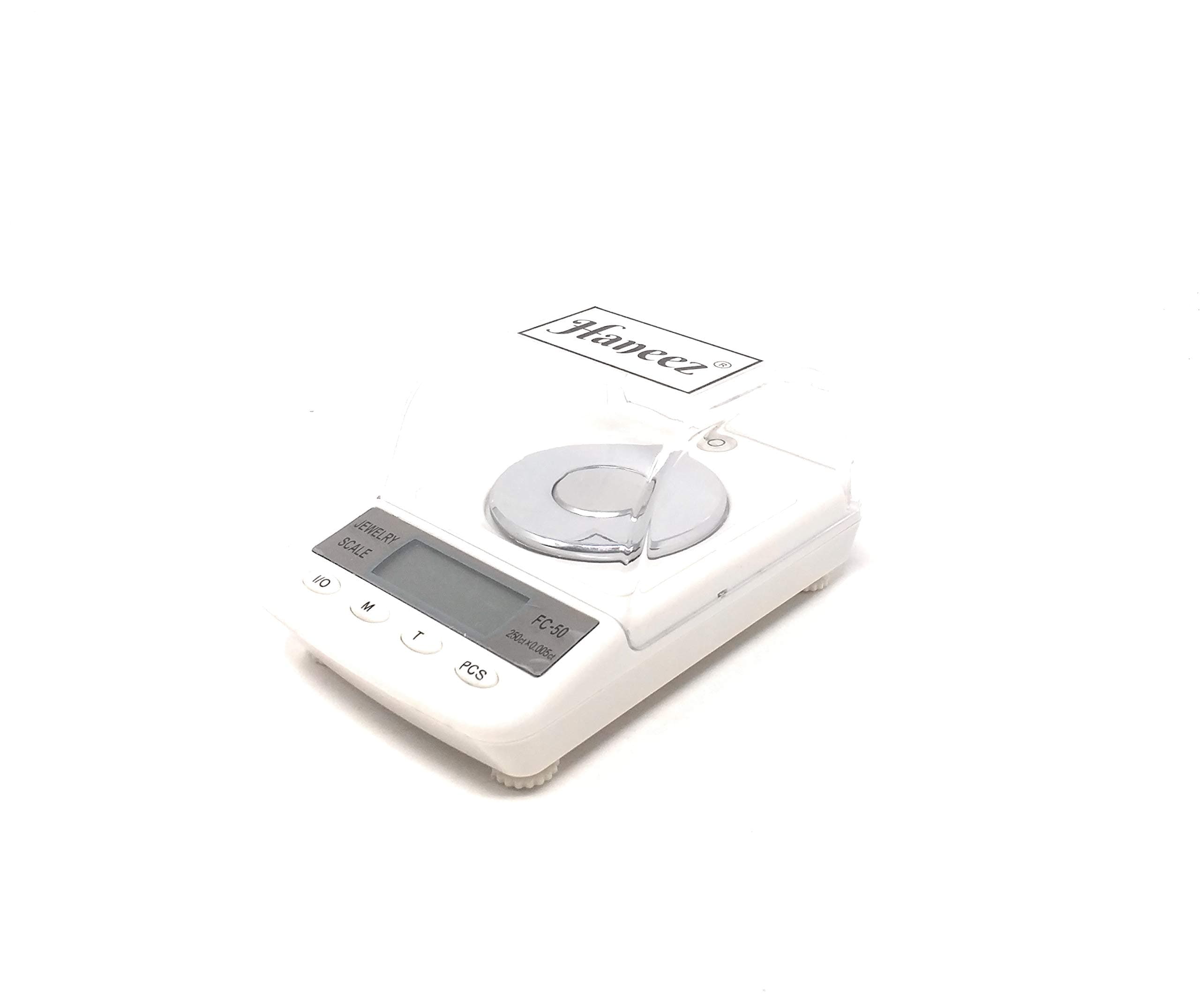 Haneez®Digital Electronic Jewelry Balance Scale Weighing FC50, 50g x 0.001g, White