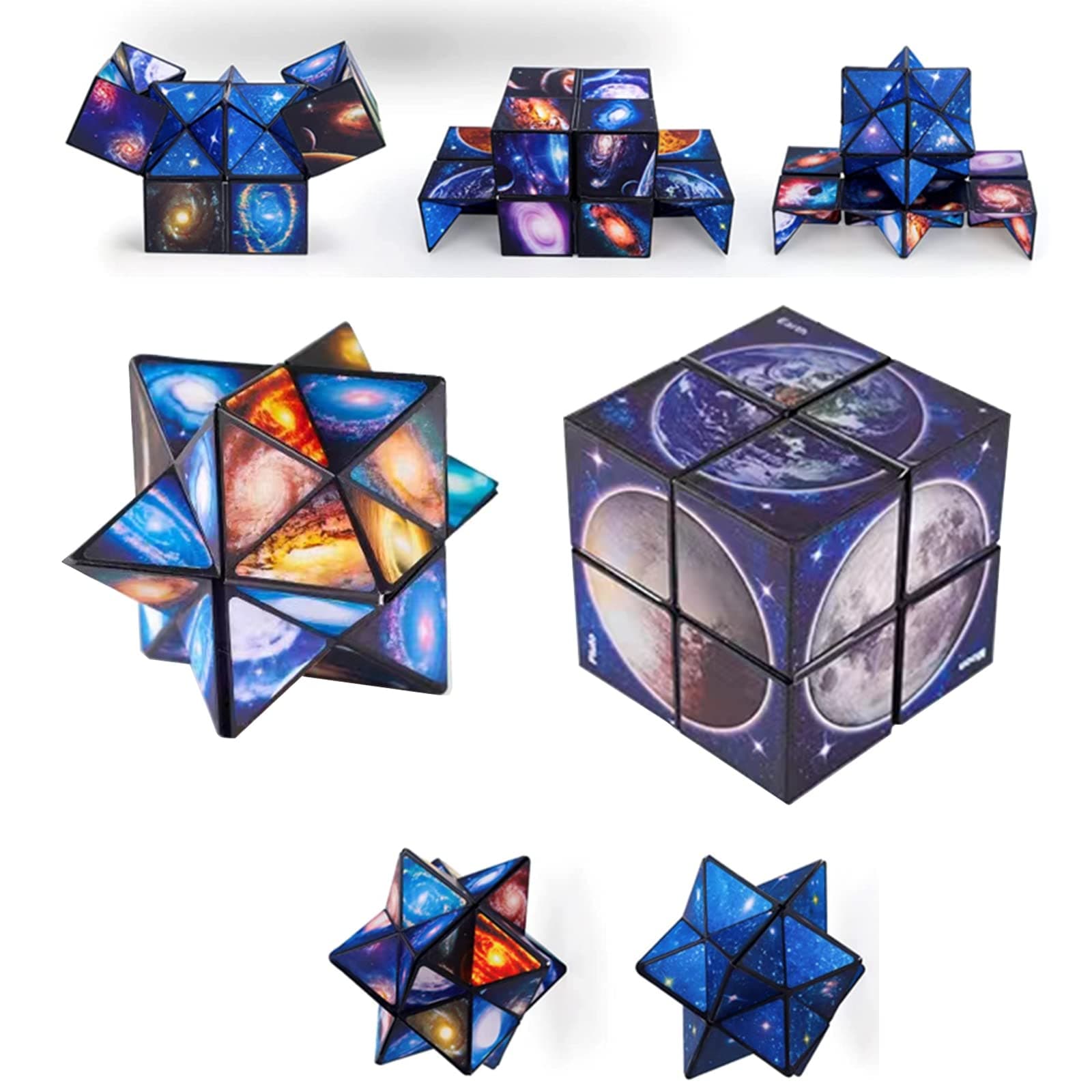 Star Cube 2 in 1-2x2 Galaxy Magic Cube, Children's Intellectual Development, Decompress, Relax, Interesting Birthday/Christmas/Anniversary 3D Gift