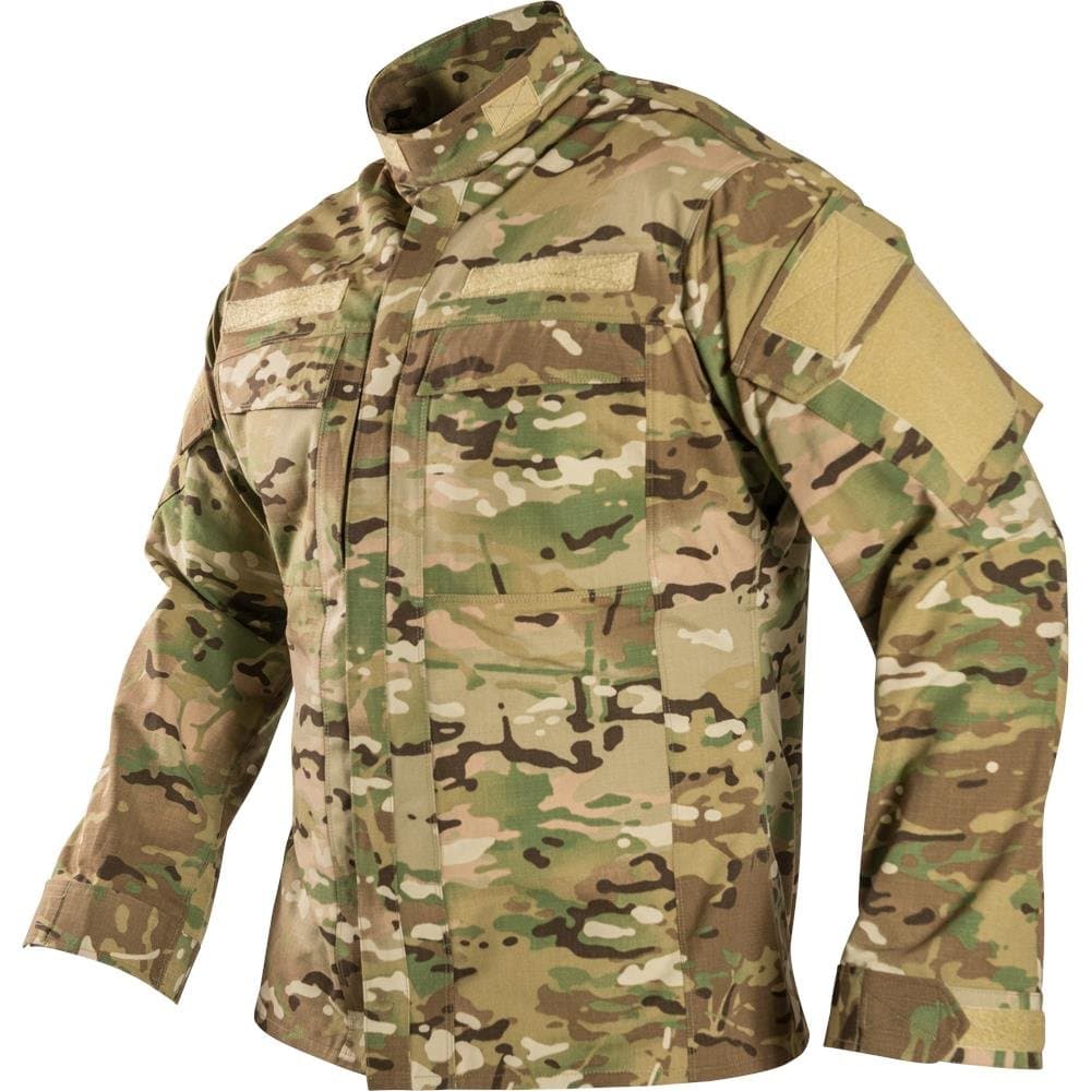 VertxRecon Garrison Mens Tactical Shirt, Long Sleeves, Zip Fastening, Ripstop Tactical Shirts for Men for Police, Special OPs, Hunting, Fishing and Field Work, Multicam, 2XL Reg