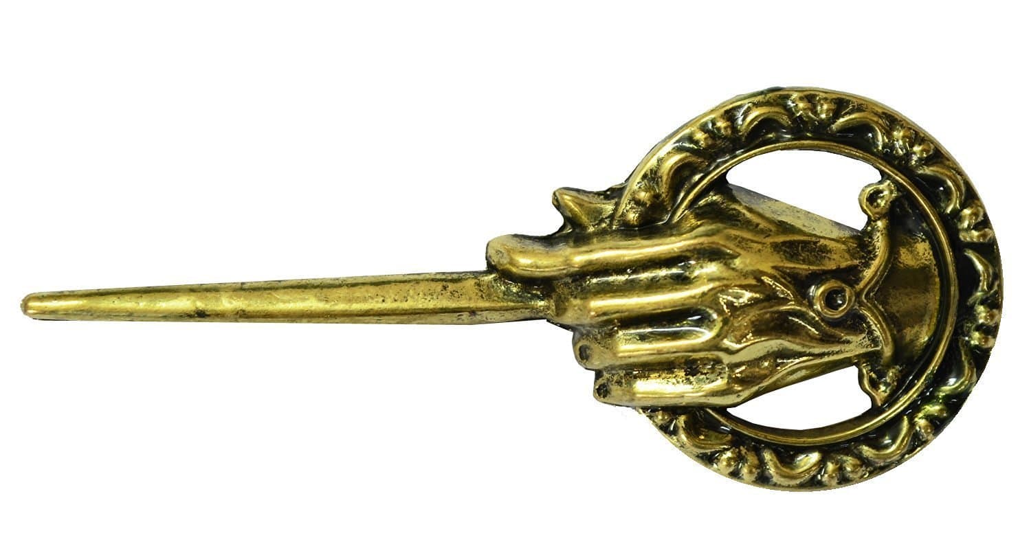Men's Game of Thrones Antique Golden Hand of The King Pin 7Cm Brooch