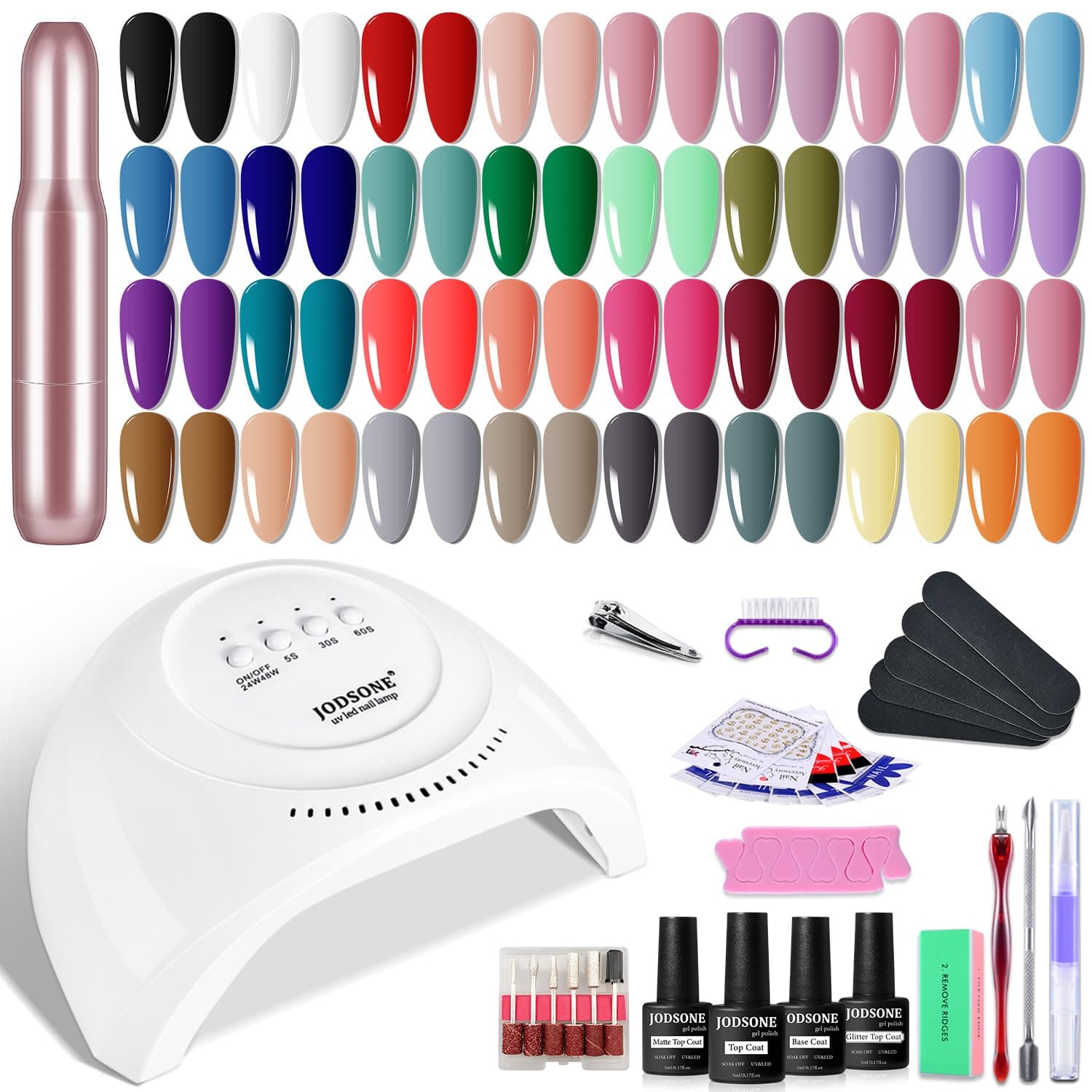 36 Pieces Gel Nail Polish Set U V Light Nail Drill Beginner Set Glossy Surface Easy To Apply Matte Texture All-In-One Manicure Kit