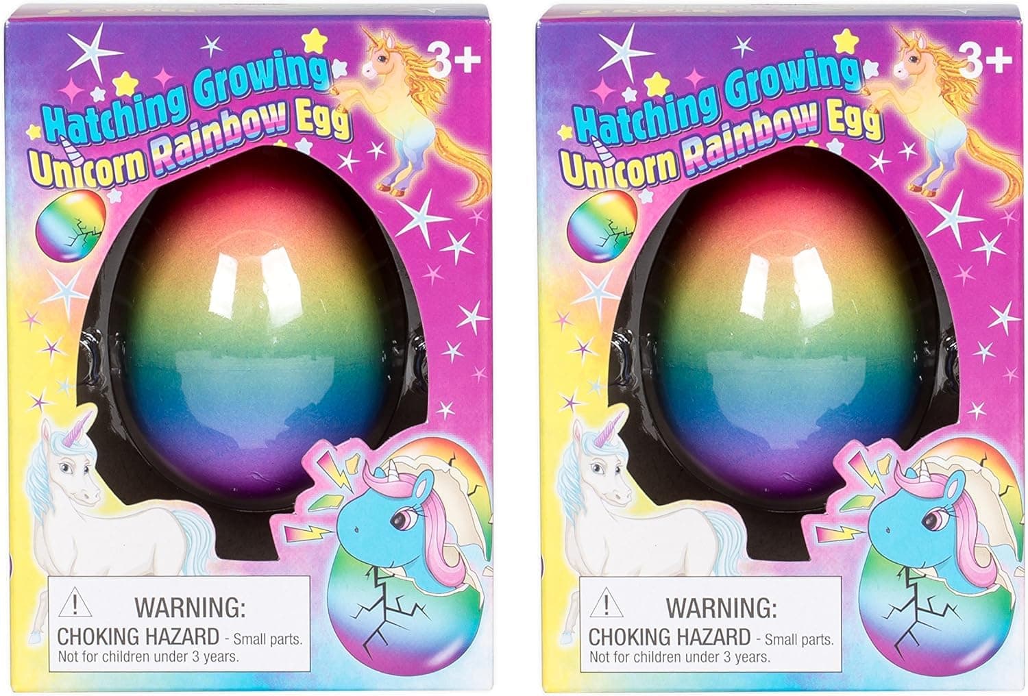 YMCtoy - Surprise Growing Hatching Unicorn Rainbow Eggs, Set of 2