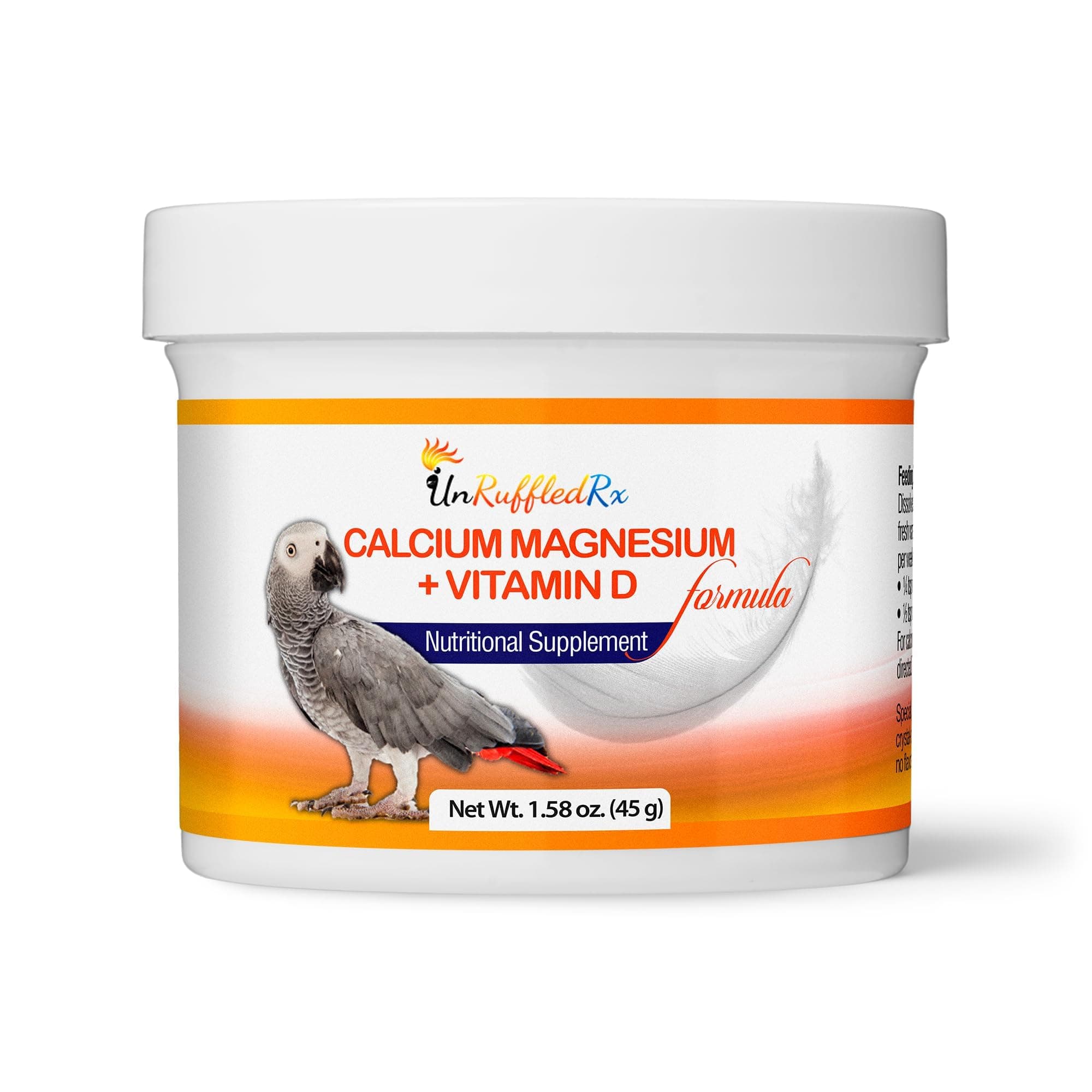 UnRuffledRx Bird Calcium Supplement with Magnesium +D3 - Calcium Supplement for Birds
