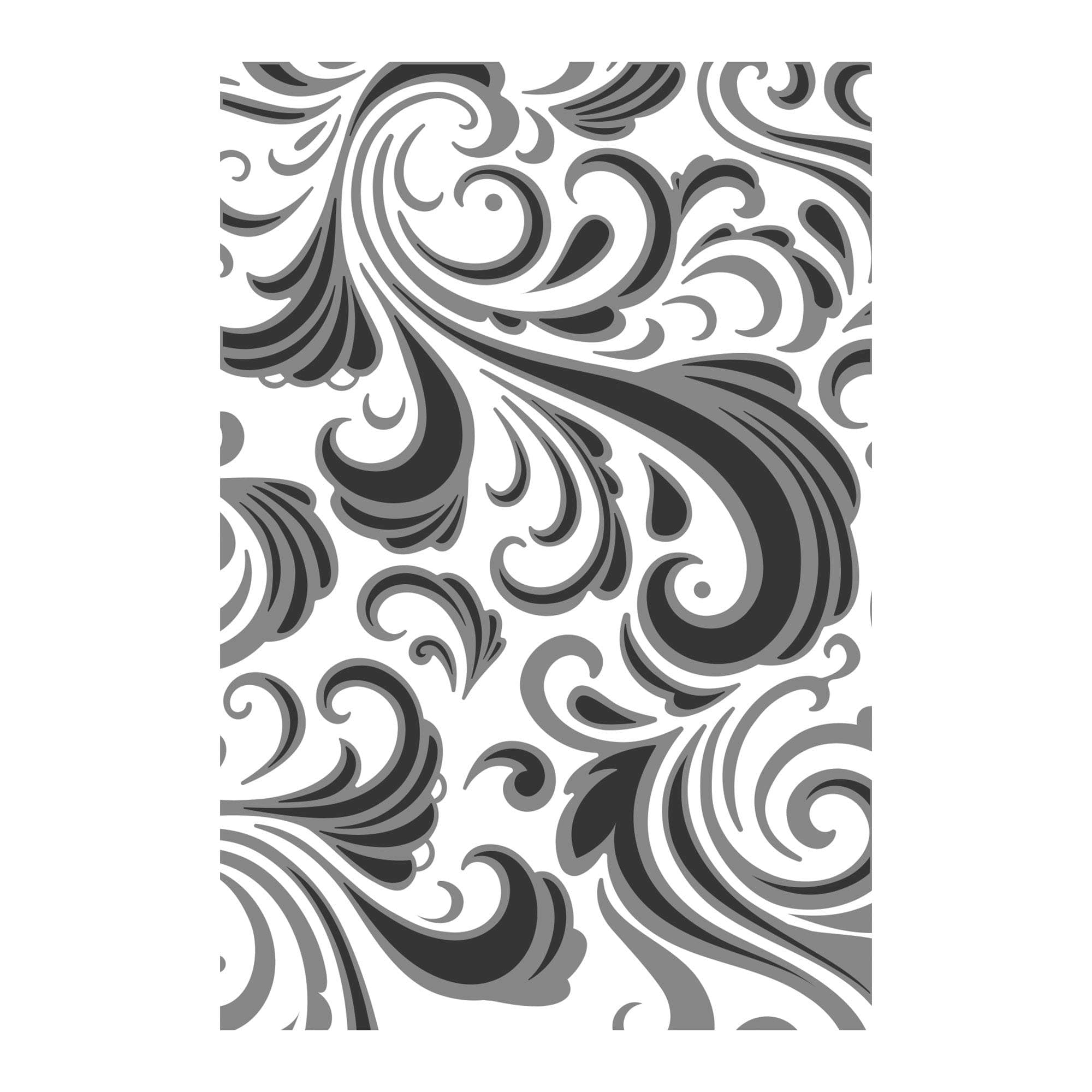Sizzix Texture Fades Multi Level Embossing Folder 665226 Swirls by Tim Holtz One Size, Multicolour