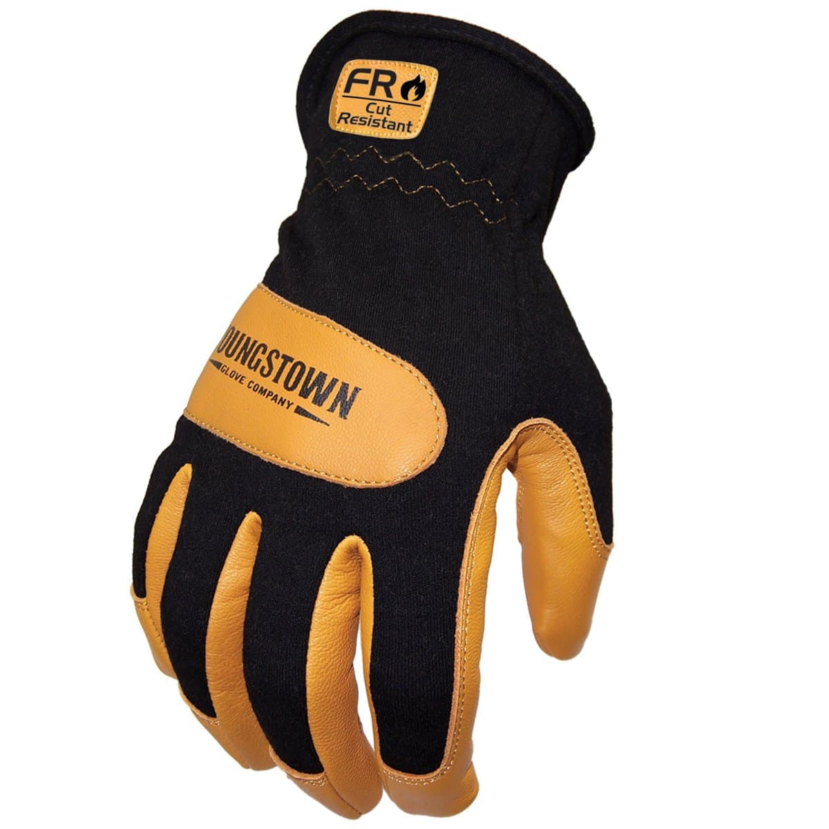 Youngstown Glove Company 12-3270-80-M Flame Resistant Mechanics Hybrid Gloves, Medium, black/tan