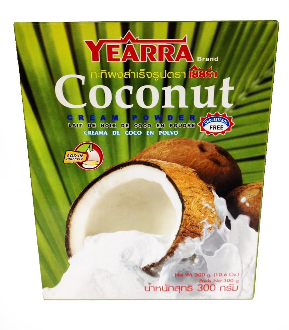 Coconut Cream Powder Brand "Yearra" (Cholesterol Free and Best Quality) for Desserts,curry,cakes (10.6 Oz.)