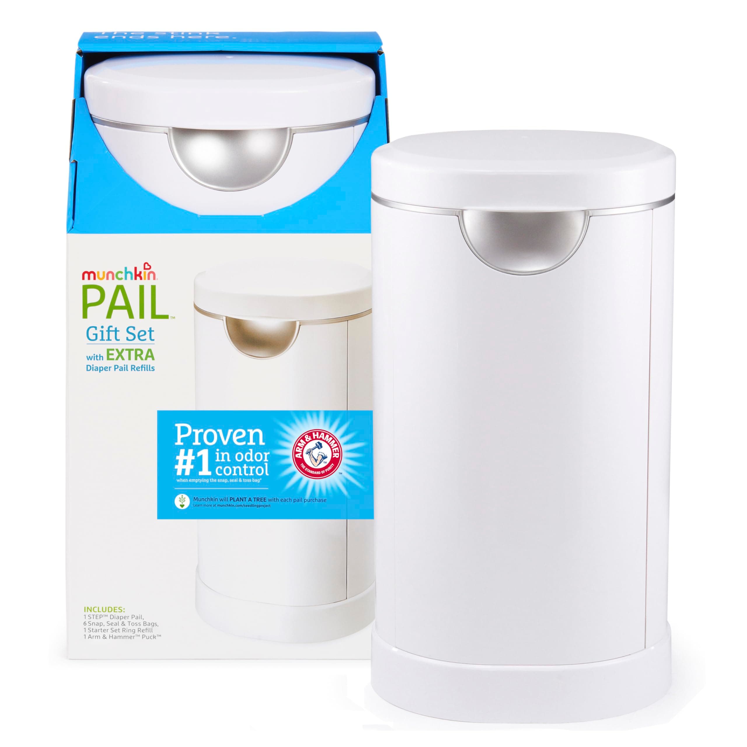 Munchkin Diaper Pail Starter Set, Powered by Arm & Hammer, 1 Month Refill Supply