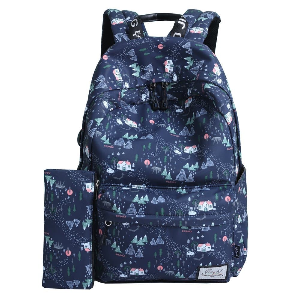 Mocha weir JIAYBL Laptop Backpack College Shoulders Bags Children School Book Bags Girls Travel Canvas Backpack (Blue House)