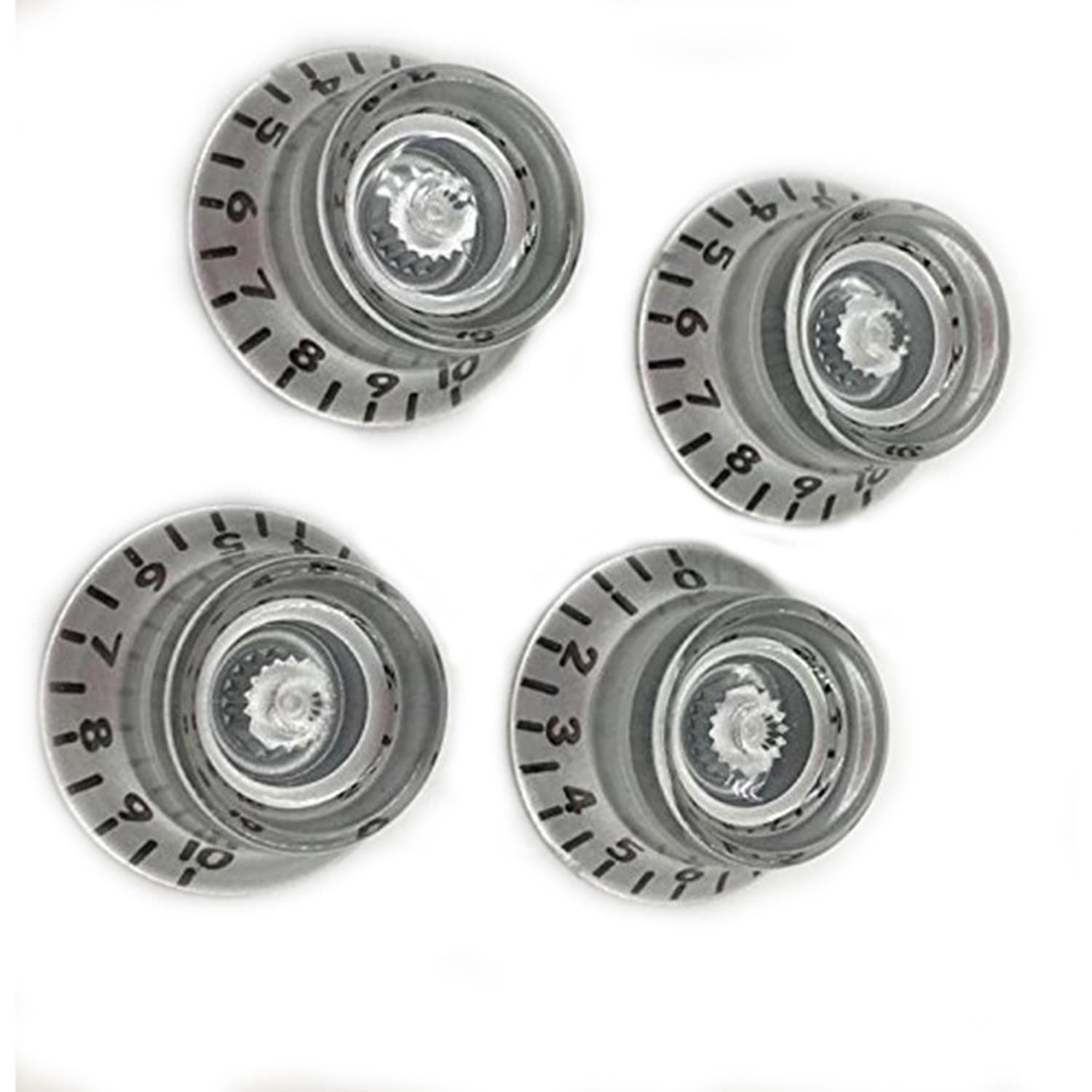 Universal LP top hat style Guitar Speed Knobs,Silver (set of 4)