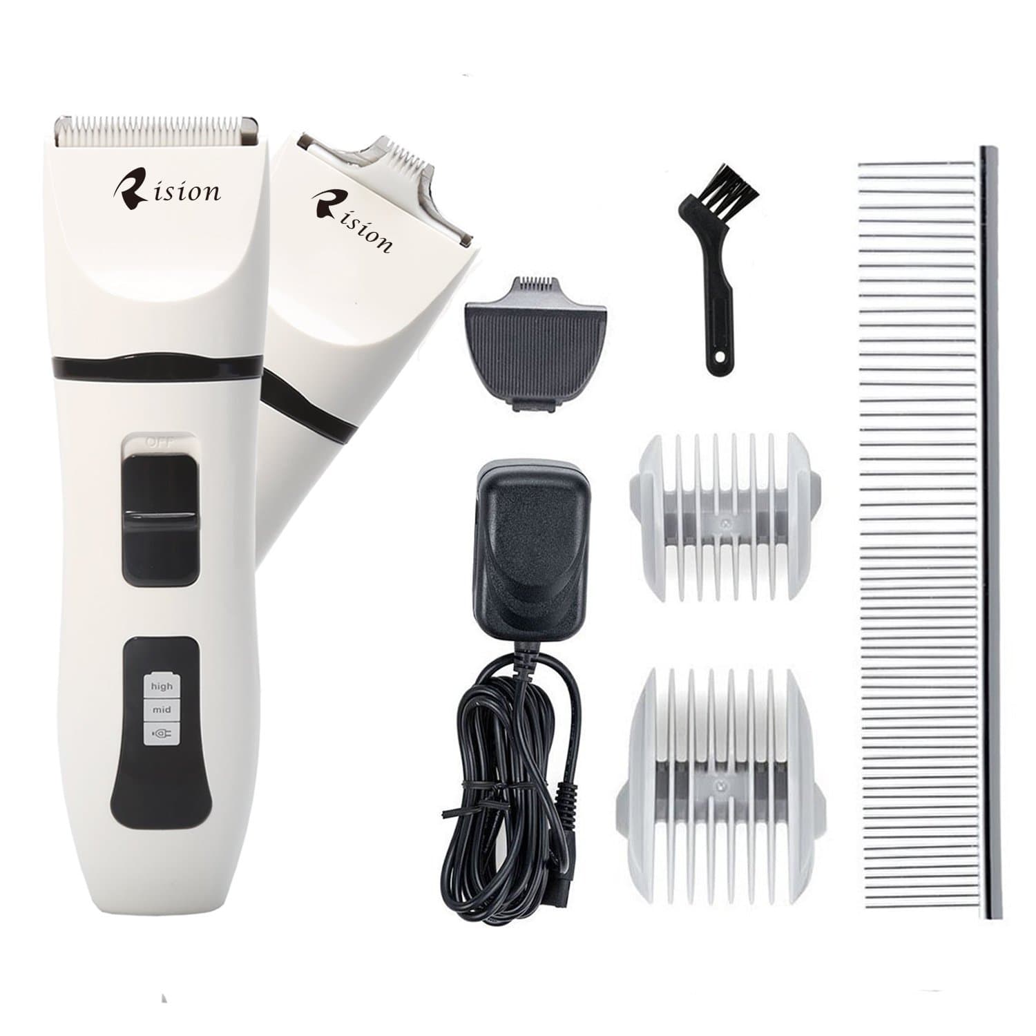 Pet Grooming Clippers Rechargeable Dog Grooming Clippers Kit Low Noise Cordless Dog Clippers Professional Pet Clippers with General and Narrow Blades for Dogs Cats and Other Animals