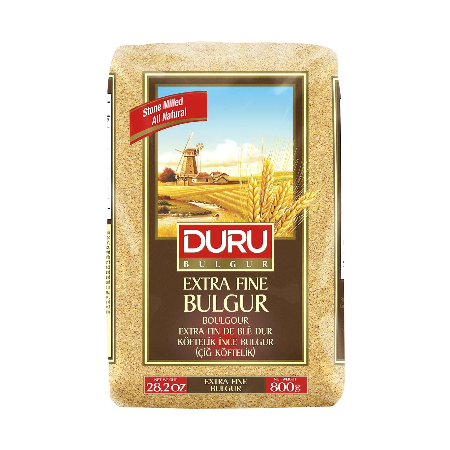 Duru Extra Fine Bulgur, 35.2oz (1000g), Wheat Berries, 100% Natural and Certificated, High Fiber and Protein, Non-GMO, Great for Vegan Recipes, Better than Rice