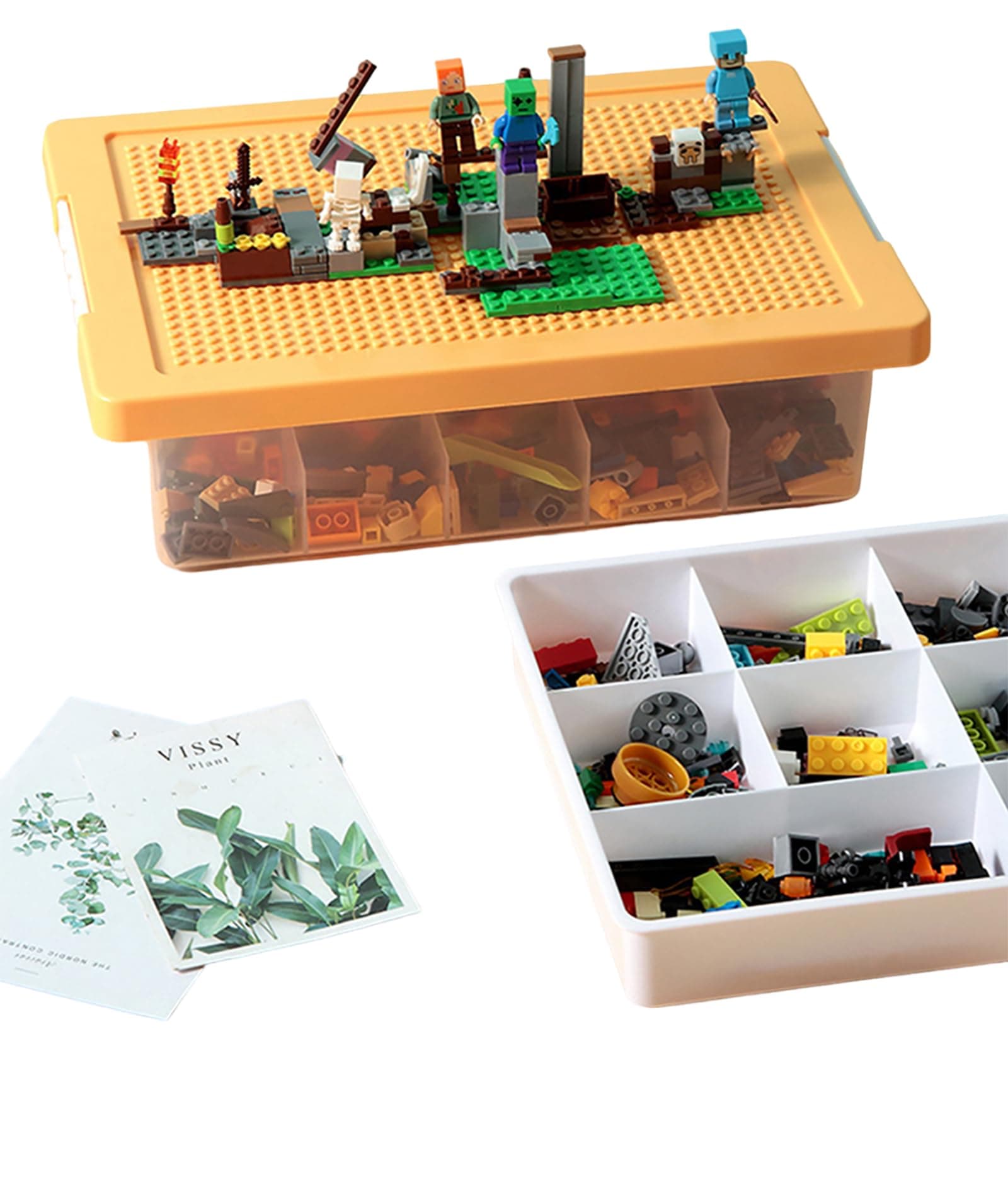 Kids Building Blocks Storage Box Plastic Container 2 Layer Removable Lids Toys Organizer Box Organizador Home Gadget