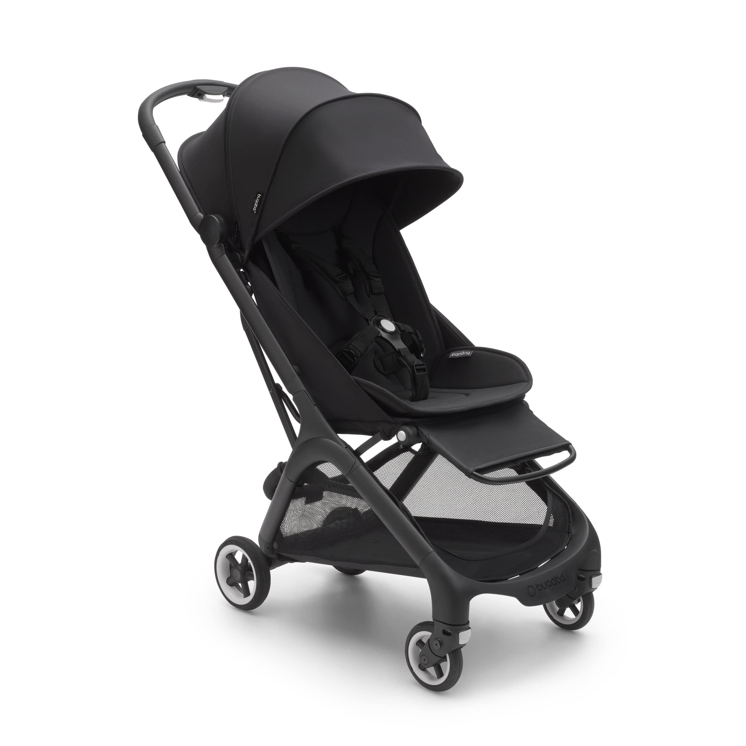 Bugaboo Butterfly Ultra Compact Travel Pram, Small & Lightweight, One-Handed Foldable and Easy to Steer, Ergonomic City for Babies from 6 Months, with Lots of Storage Space, Midnight Black