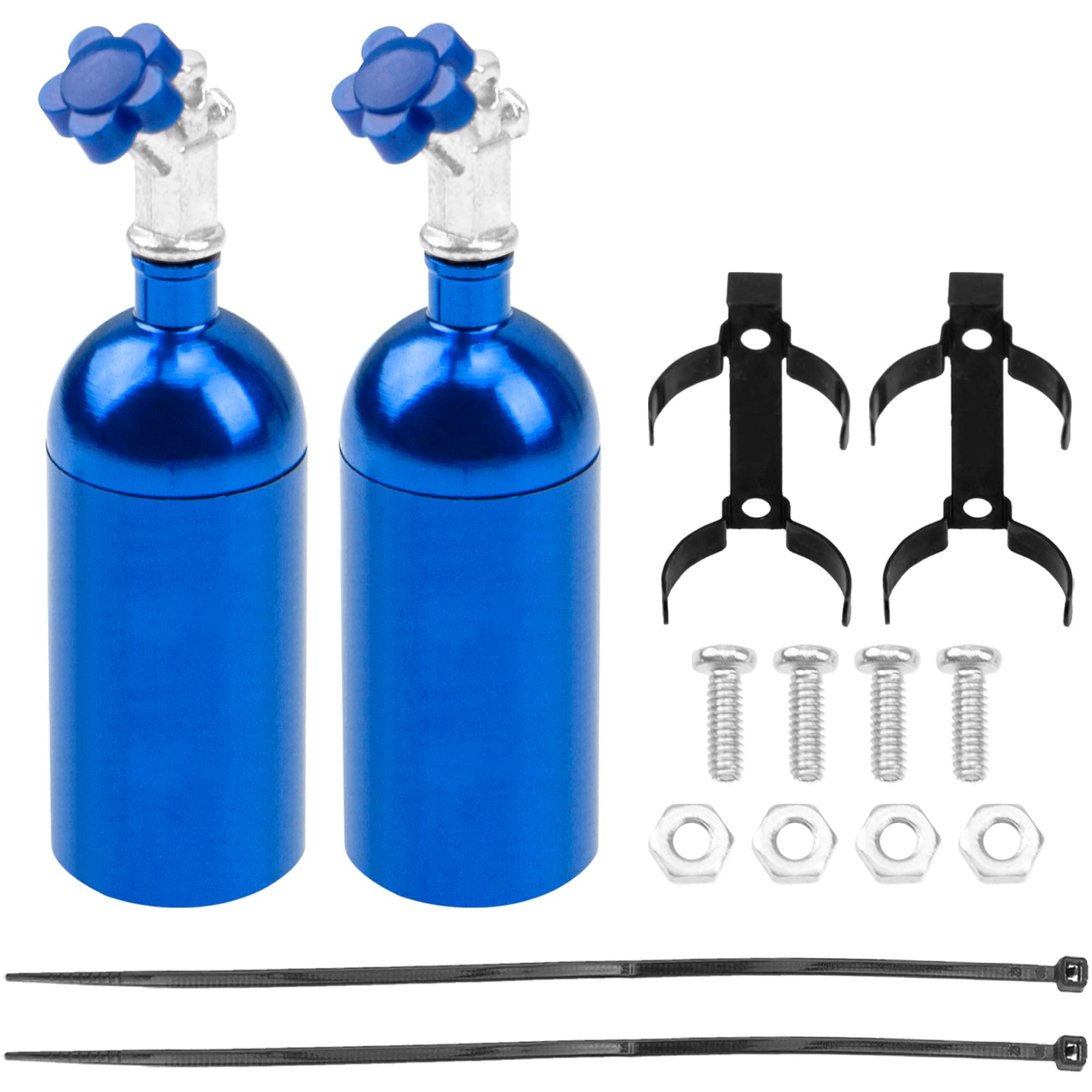 2Pack Simulation Nitrogen Bottle Decoration Part Accessory Compatible with Traxxas TRX4 Axial SCX10 RC4WD Tamiya CC01 D90 90046 1/10 RC Crawler (Bue)