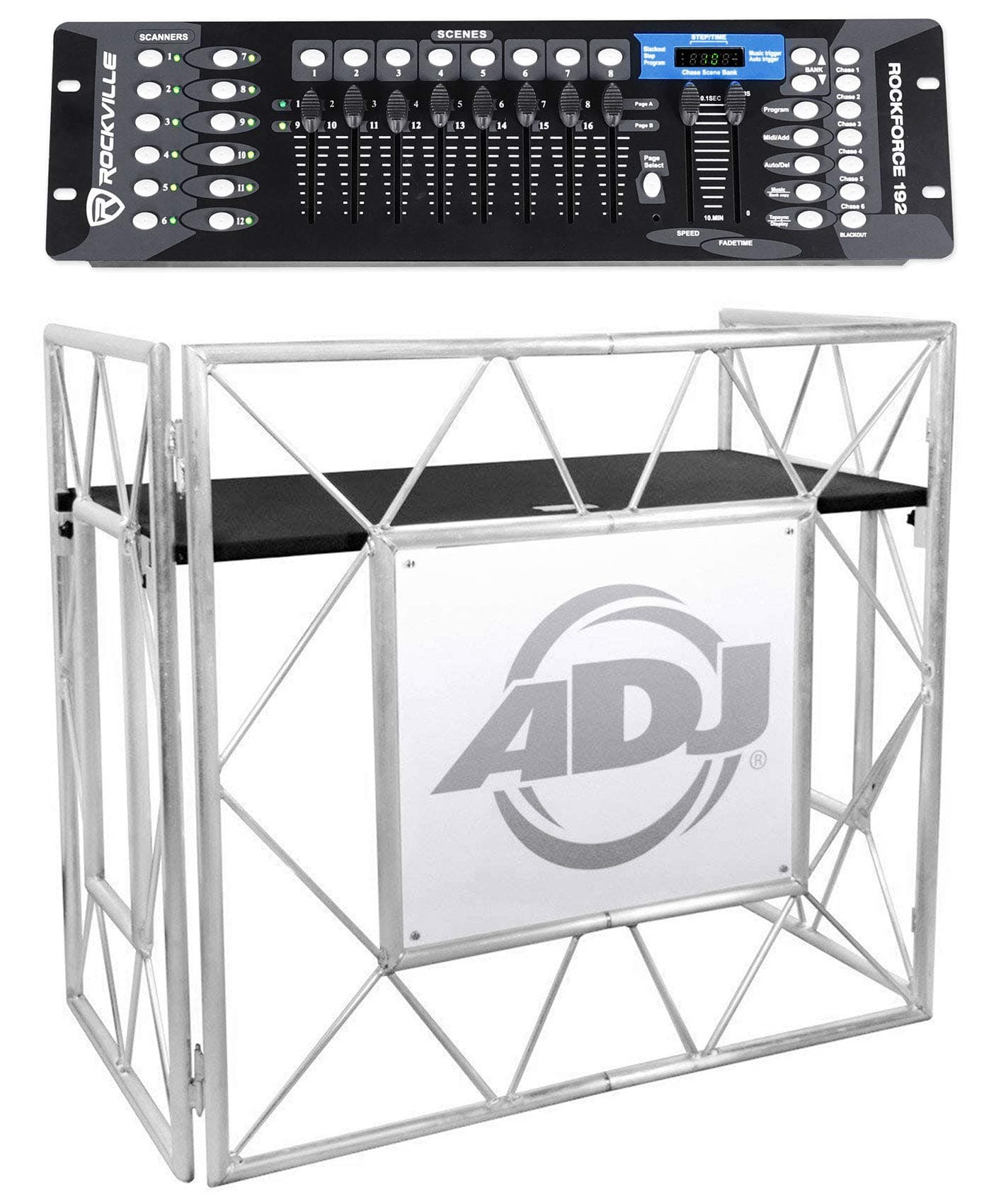 American DJ Pro Event Table II Foldable DJ Booth Truss Facade + DMX Controller