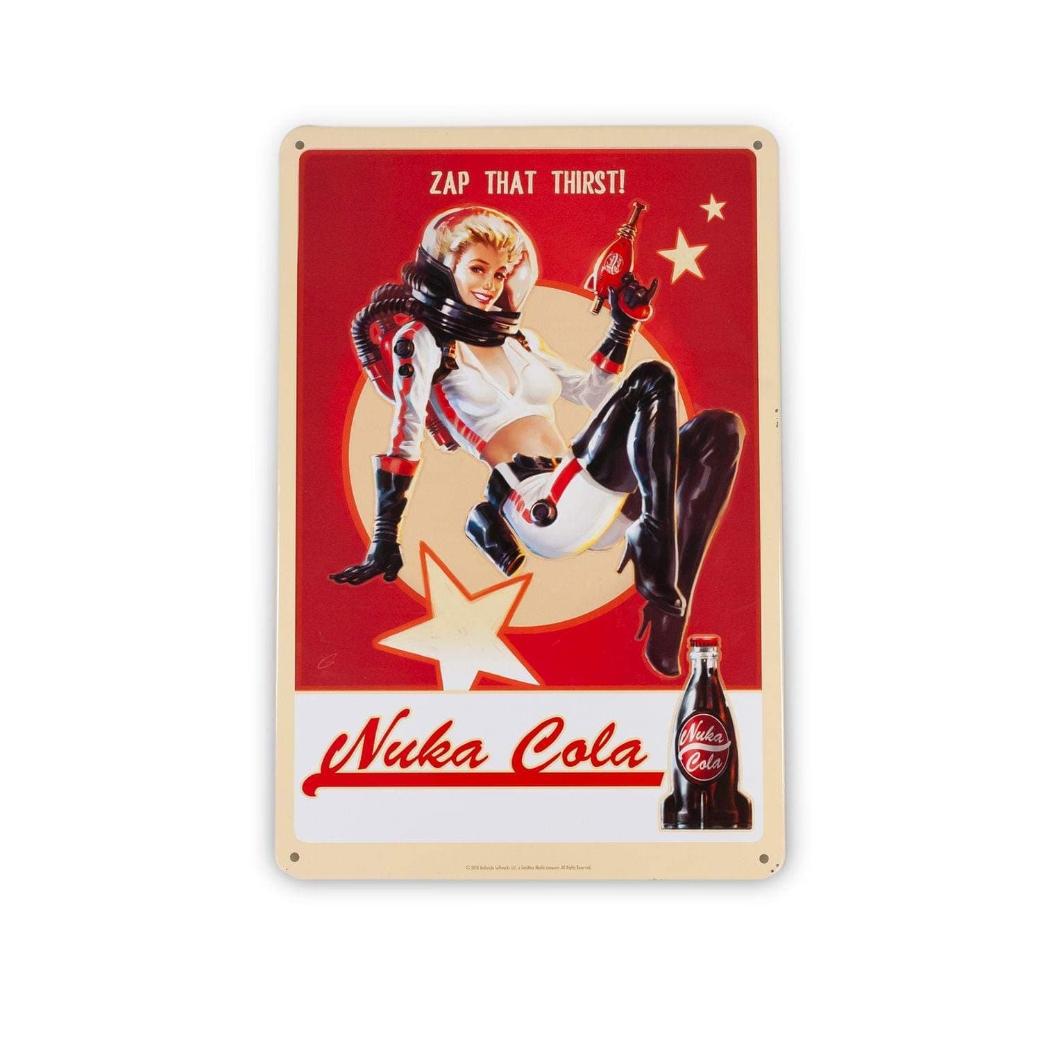 Fallout 76 Nuka Cola Girl Metal Sign | Fanwraps Official Lithograph | Wonderful 6" x 9" Video Game Decor