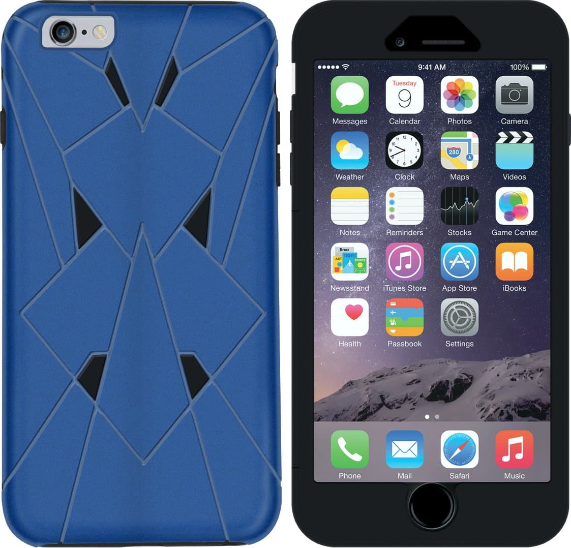 AGRGLE Fashion Design Bat Pattern Series Durable Full Body Protection Hybrid Shockproof Case for Apple iPhone 6/6s 4.7" (Blue)