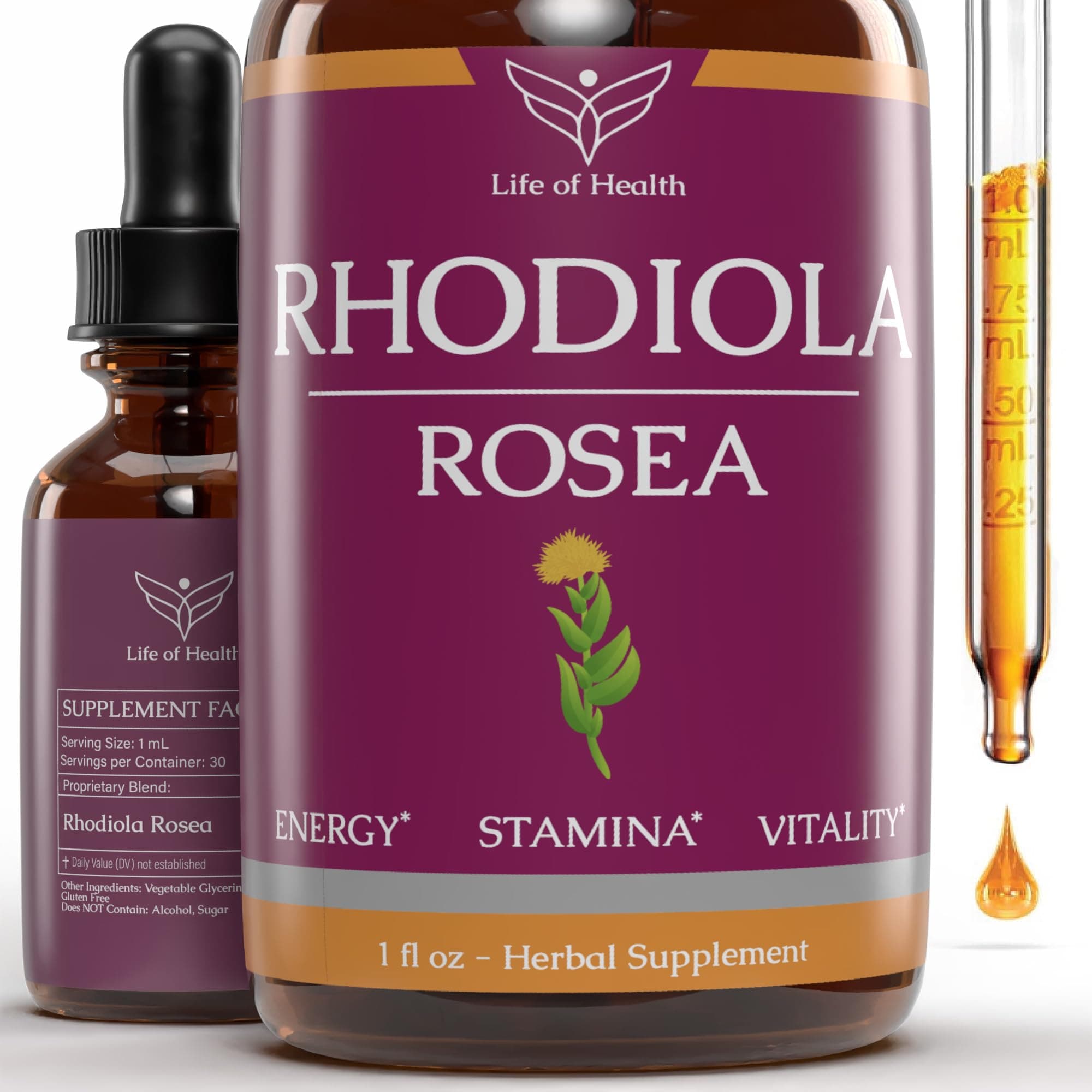 Rhodiola Rosea Tincture - Rhodiola - Rhodiola Extract - for Energy, Stamina, Cognitive Support & Much More - Energy Supplements - Rhodiola Tincture - Rhodiola Supplement - (2)