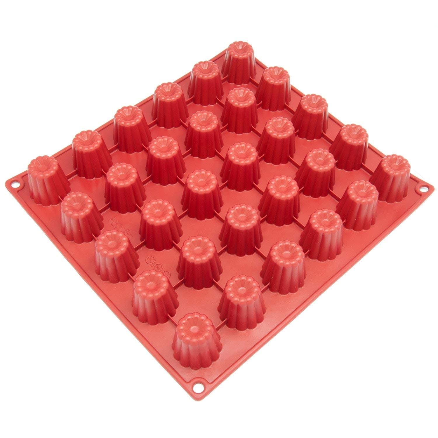 Freshware 30-Cavity Mini Silicone Mold for Caneles and Bordelais Fluted Cakes