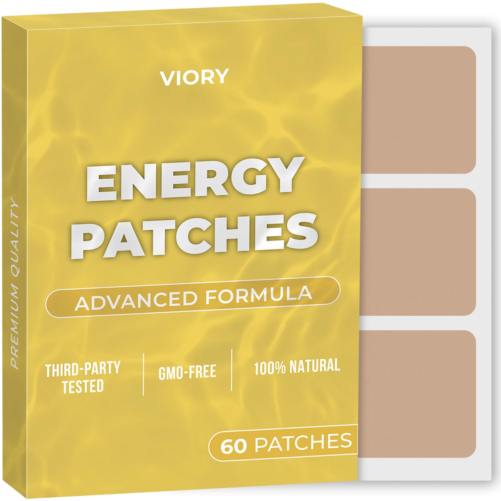 Energy Patches (Pack of 60) - 100% Natural Patch for Women and Men - with Biotin - Energy, Focus & Body Support - Enhanced Formula