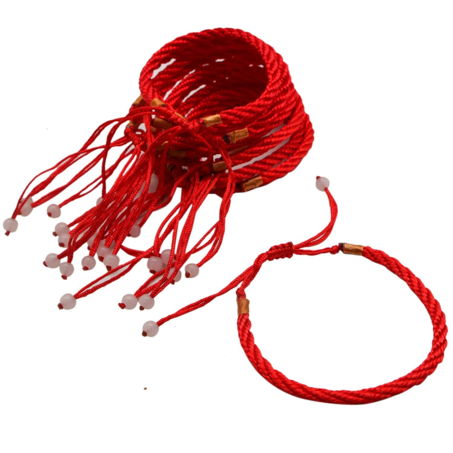 JETEHO 12 Pieces Handmade Kabbalah Red String Bracelets Adjustable Evil Eye Jewelry Kabala Charm Fashion Bangle