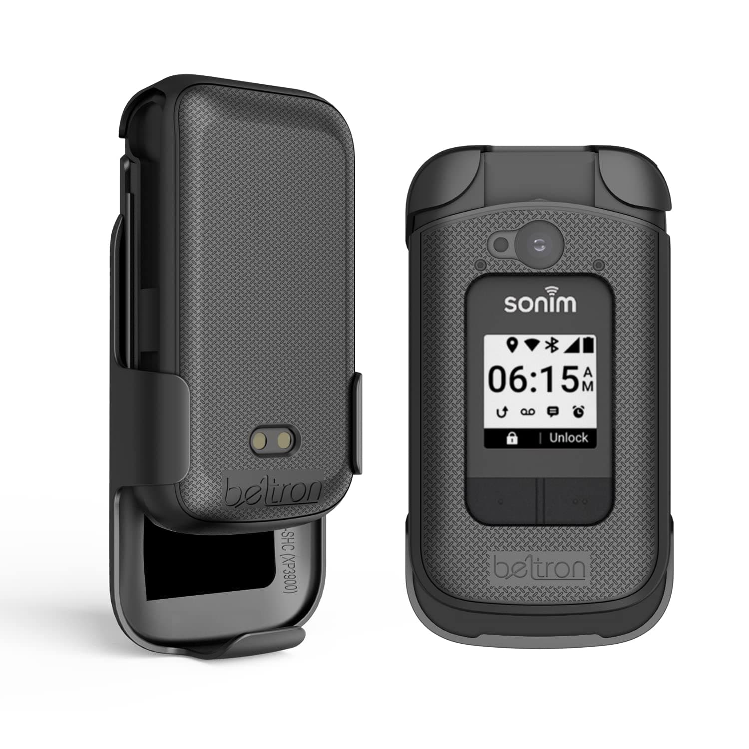 Case with Belt Clip for Sonim XP3 Plus 4G LTE (Model XP3900 2022) Protective Snap On Cover with Rotating Belt Clip Holster Combo (Industrial Strength) - Supports 2.25" Duty Belt