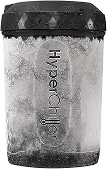 HyperChiller HC2 Patented Iced Coffee/Beverage Cooler, NEW, IMPROVED,STRONGER AND MORE DURABLE! Ready in One Minute, Reusable for Iced Tea, Wine, Spirits, Alcohol, Juice, 12.5 Oz, Black