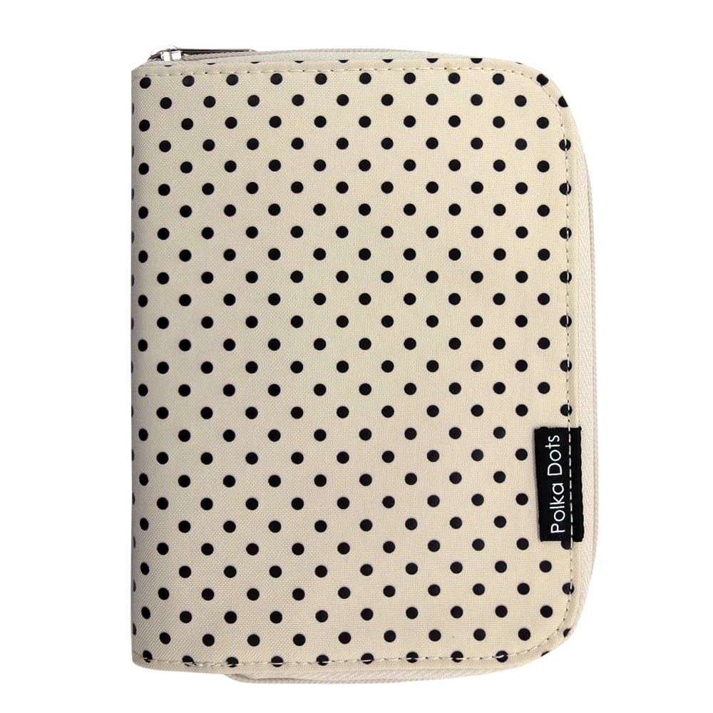 Cubic scan note Skating Jules book cover A6 round zip dot nylon Ivory 114054-31
