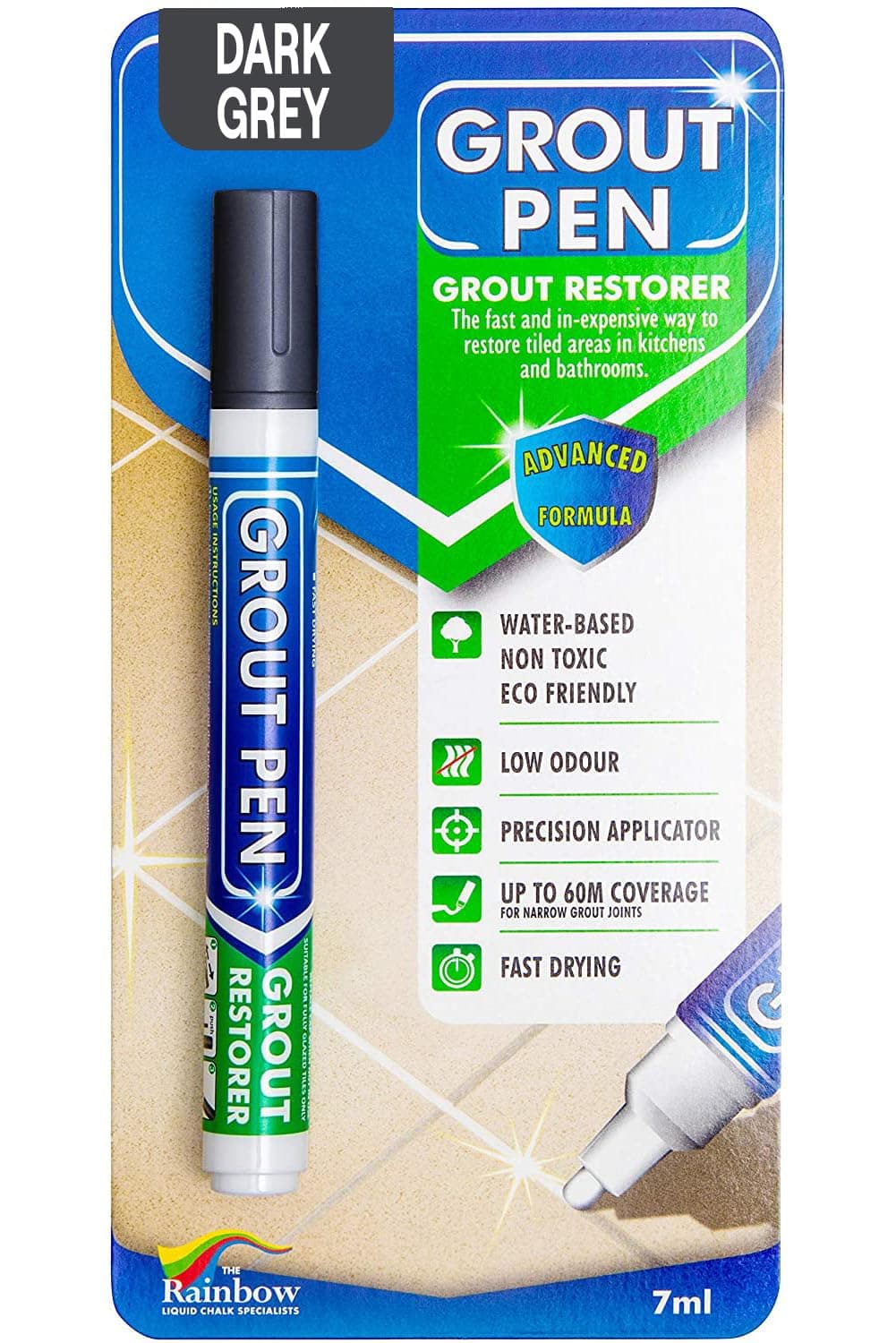 Grout Pen For restoring tile grout. Dark Grey 5mm wide nib