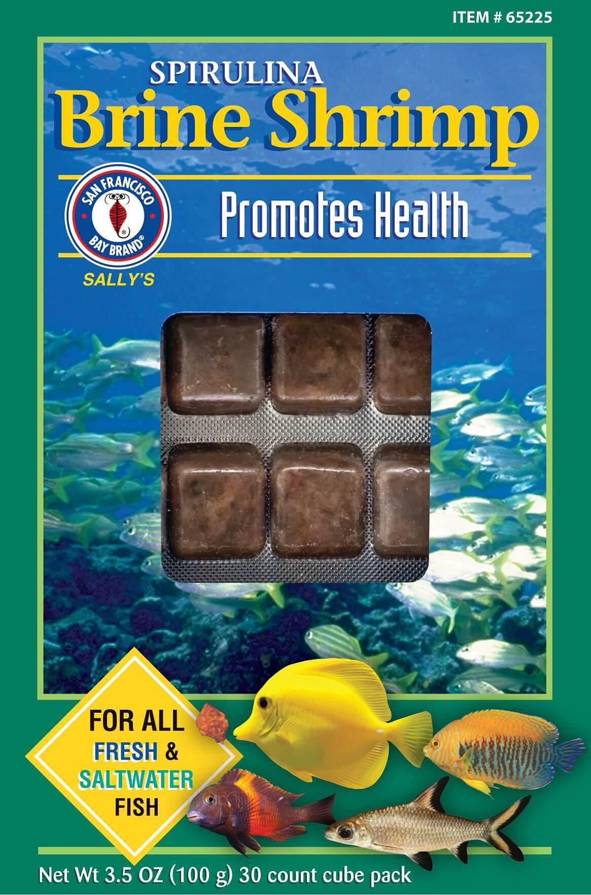 San Francisco Bay Brand ASF65225 Frozen Spirulina Brine Shrimp Cubes for Freshwater and Saltwater Fish, 3.5-Ounce