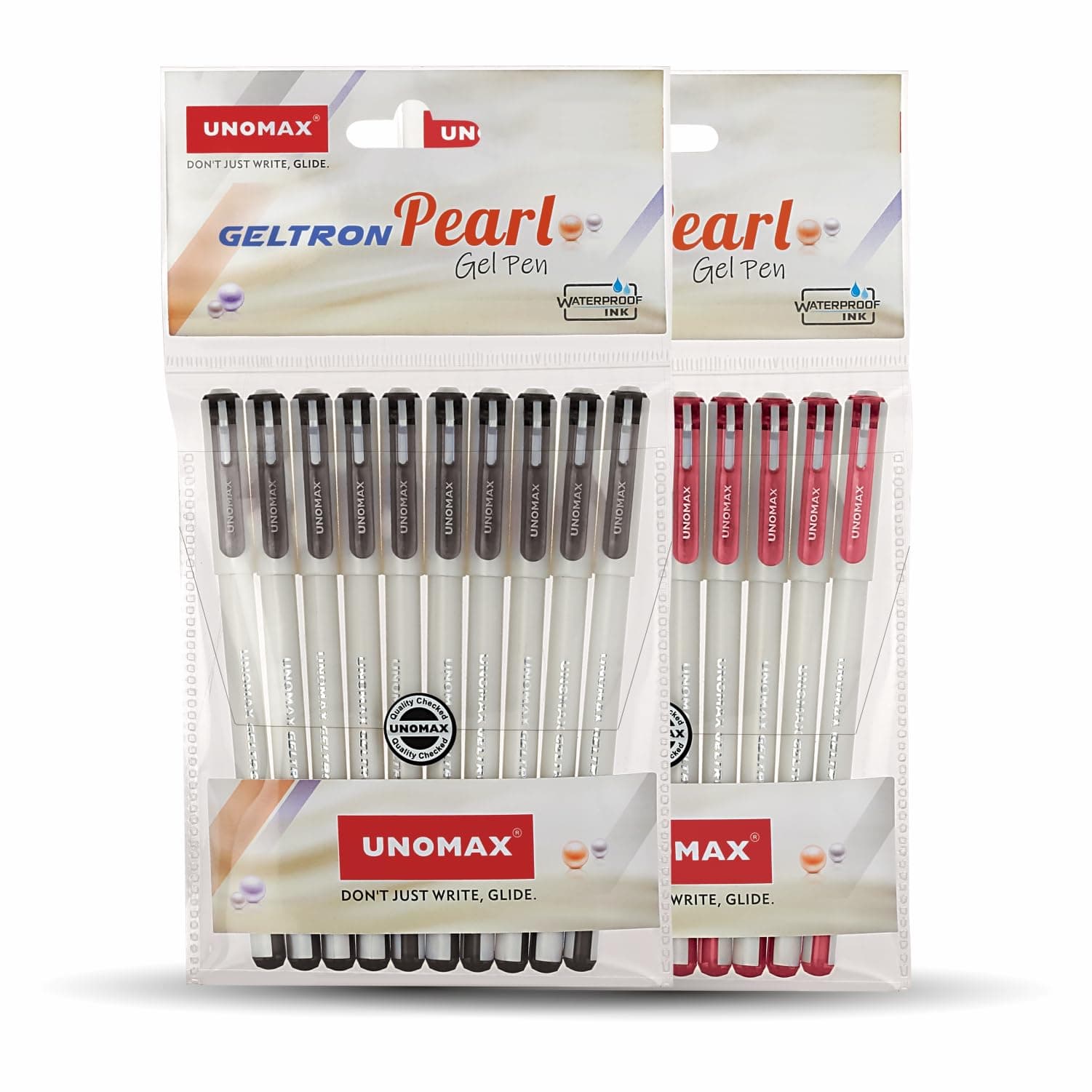 Geltron Pearl 20 (10 Black & 10 Red) | Professional Ergonomic Design for Daily Use, Exam-Friendly | Fast-Flowing Ink, Writing Precision, Budget-Friendly,