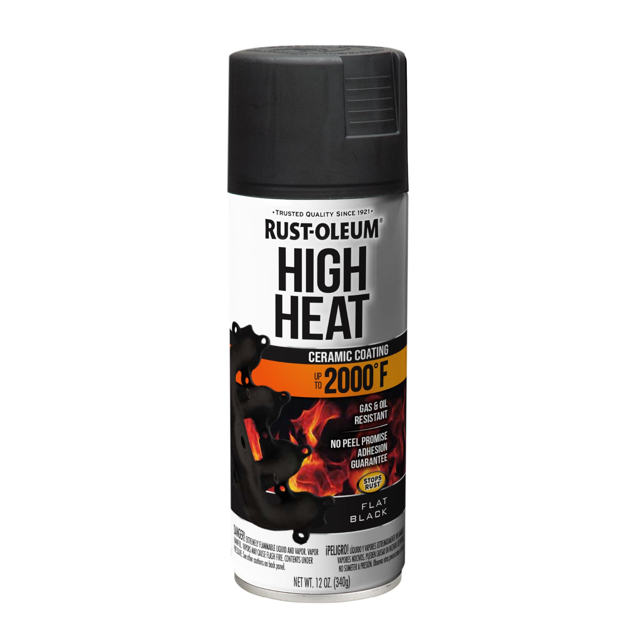 Rust-Oleum 248903 Automotive 12-Ounce High Heat 2000 Degree Spray Paint, Flat Black