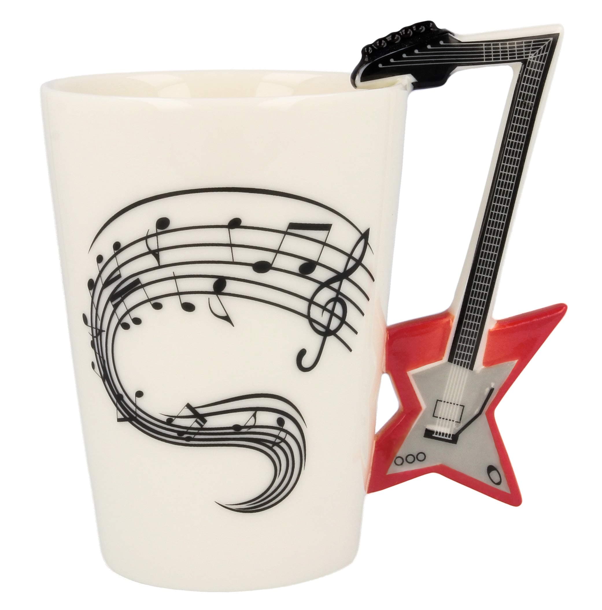 Froster Music Mug - Electric Guitar in Black Box, Shaped Handle Guitar Mug, 220 ml, Music Gift Cup