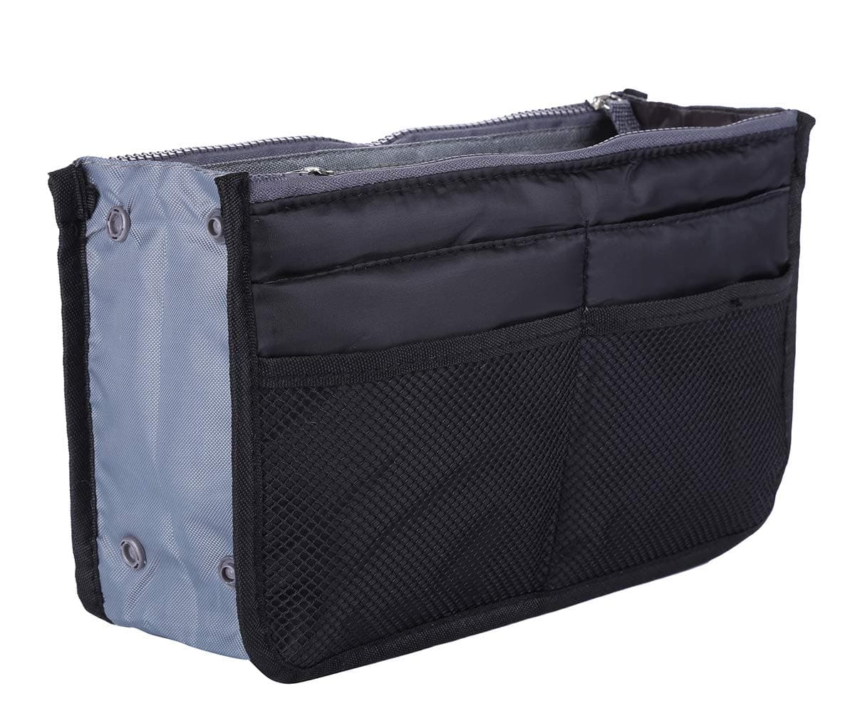 Purse Organizer Insert Handbag,Lady Women Travel Liner Felt Bag in Bag (13 Pockets Medium Size)