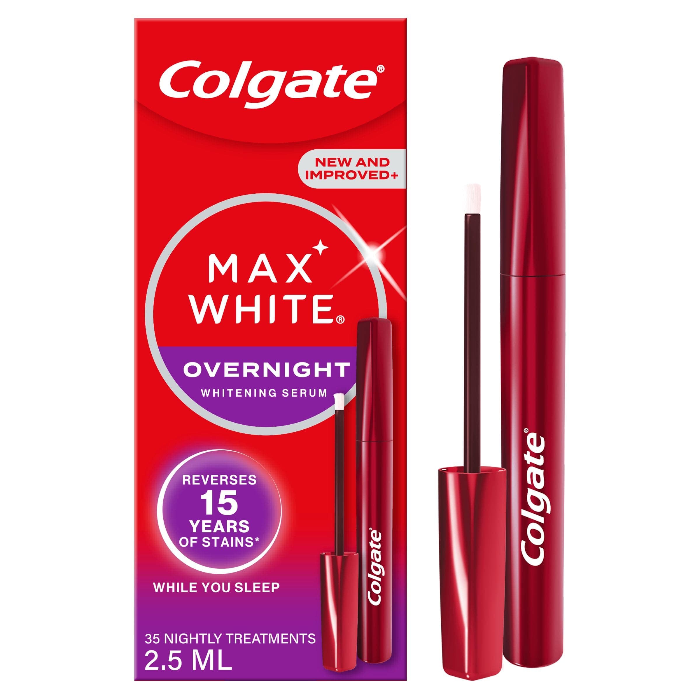 Max White Overnight Teeth Whitening Serum - Home Teeth Whitening Pen - Reverses 15 Years of Stains* While You Sleep - New and Improved Applicator - Enamel-Safe - Easy to Use